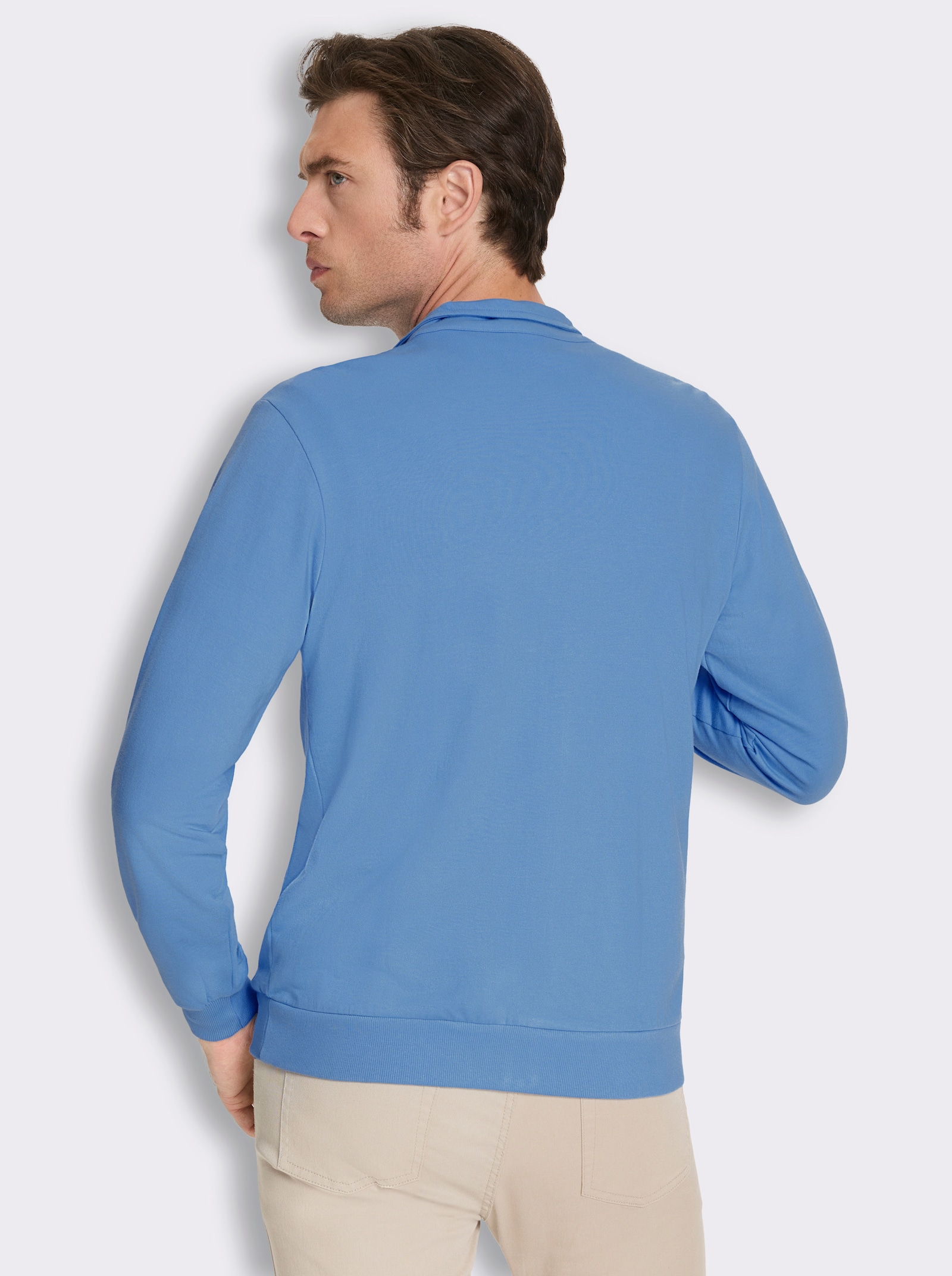 Shirtjacke mit Prints - himmelblau