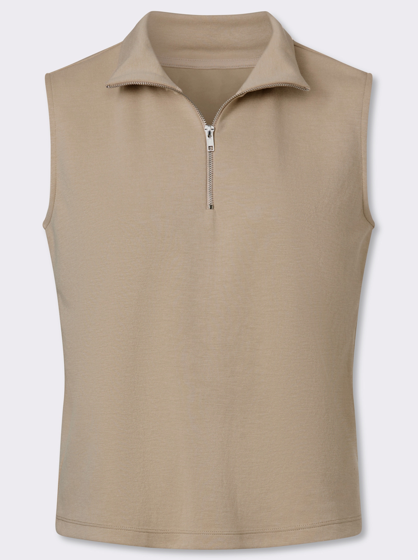 heine Shirt mit Reißverschluss - beige
