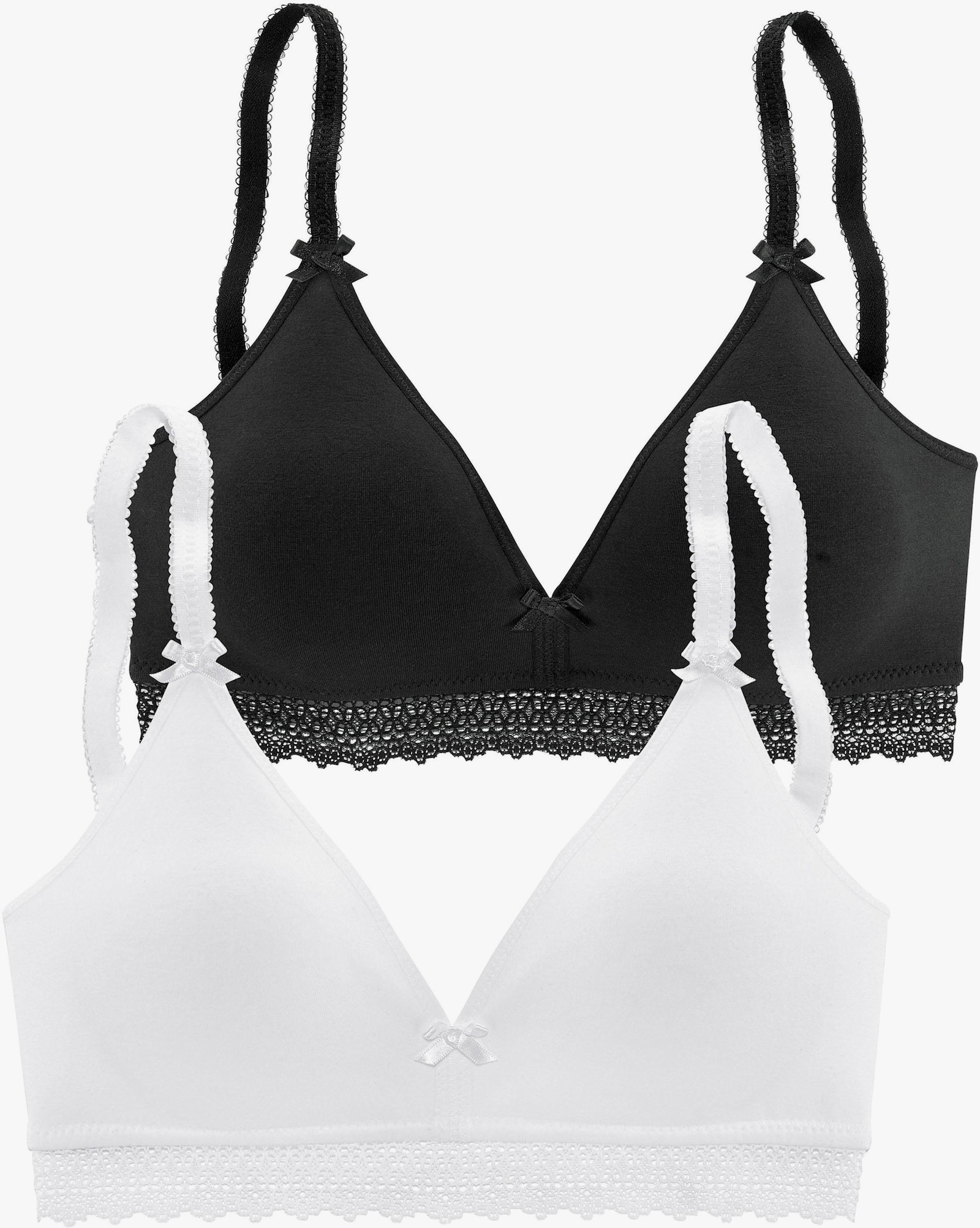 petite fleur Bralette-BH - weiß+schwarz