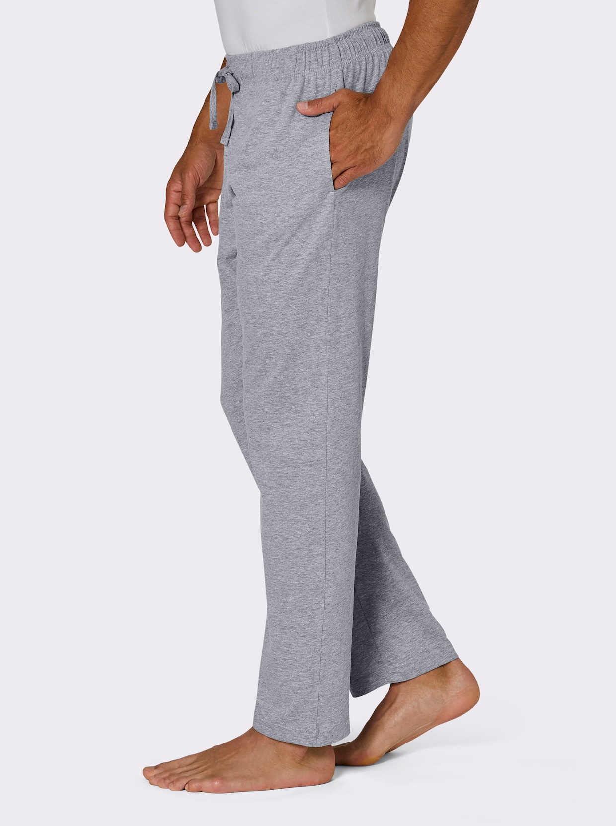 wäschepur men Hose lang - grau-meliert + mittelblau