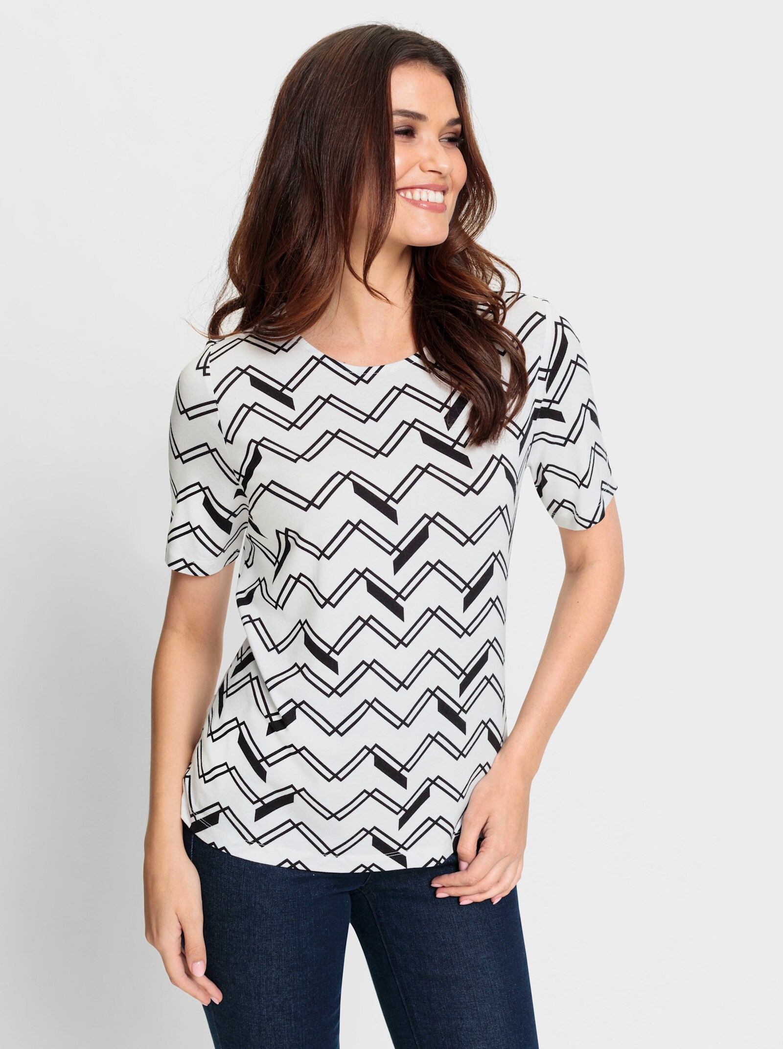 Shirt met grafische print - zwart/wit geprint