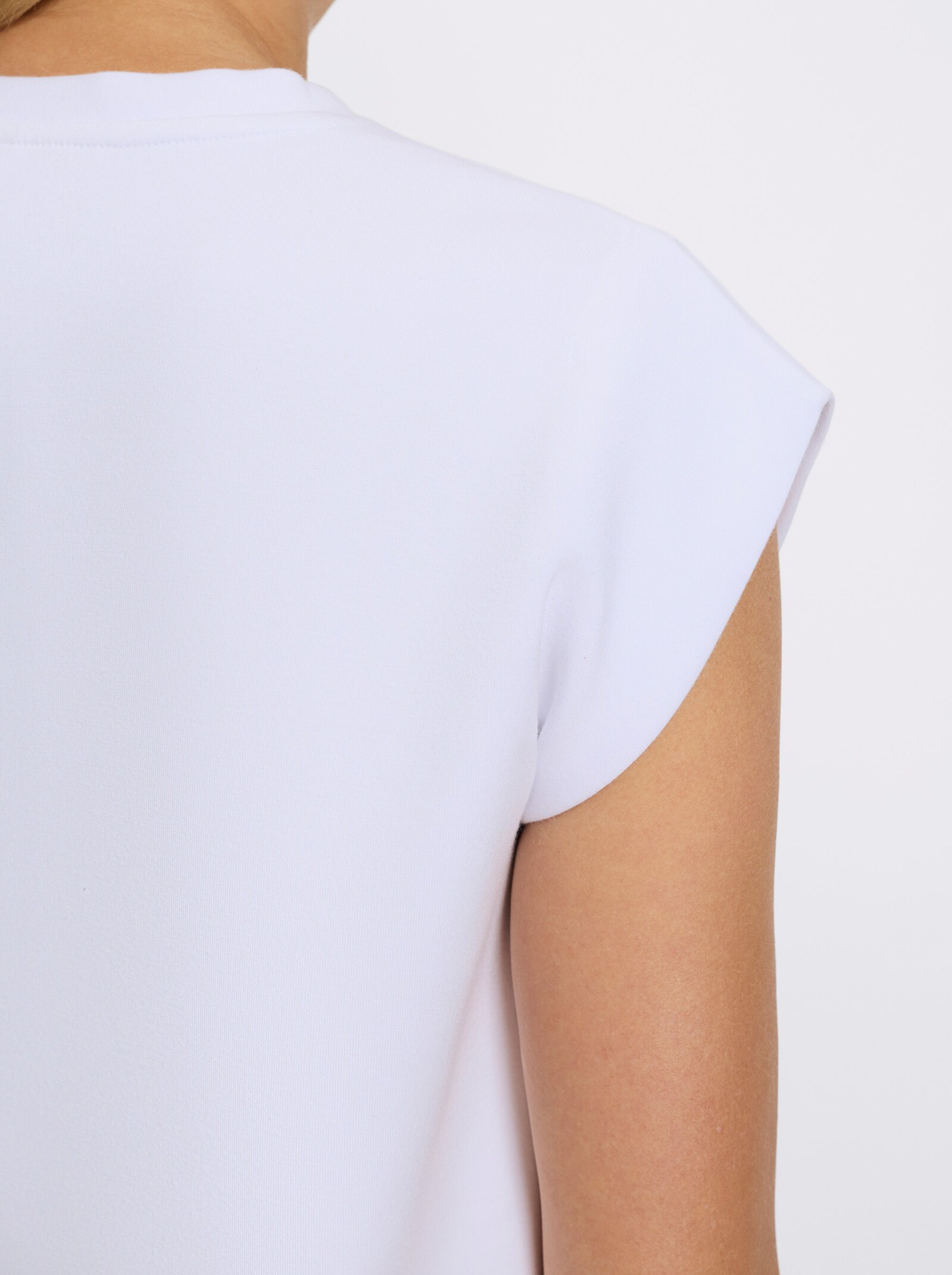 heine Rundhalsshirt mit überschnittenen Schultern - weiß
