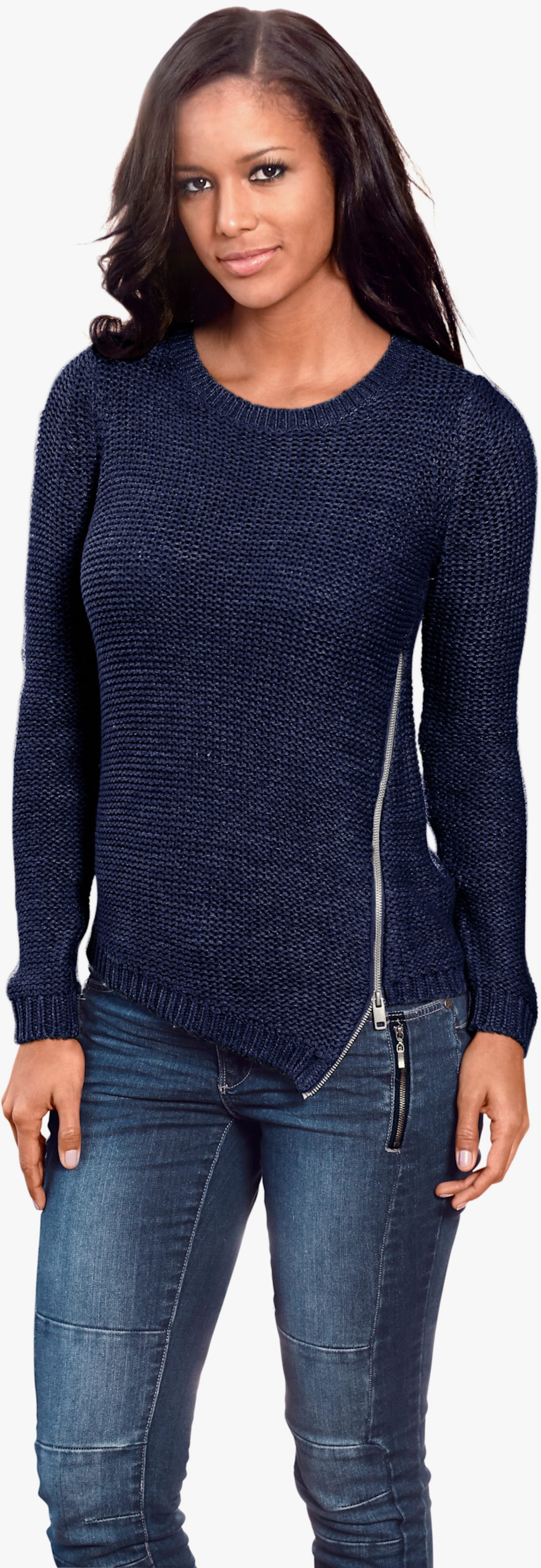 heine Strickpullover in asymmetrischer Form - blau