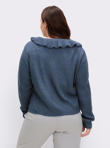 sheego by Joe Browns veste en tricot - bleu jean chiné