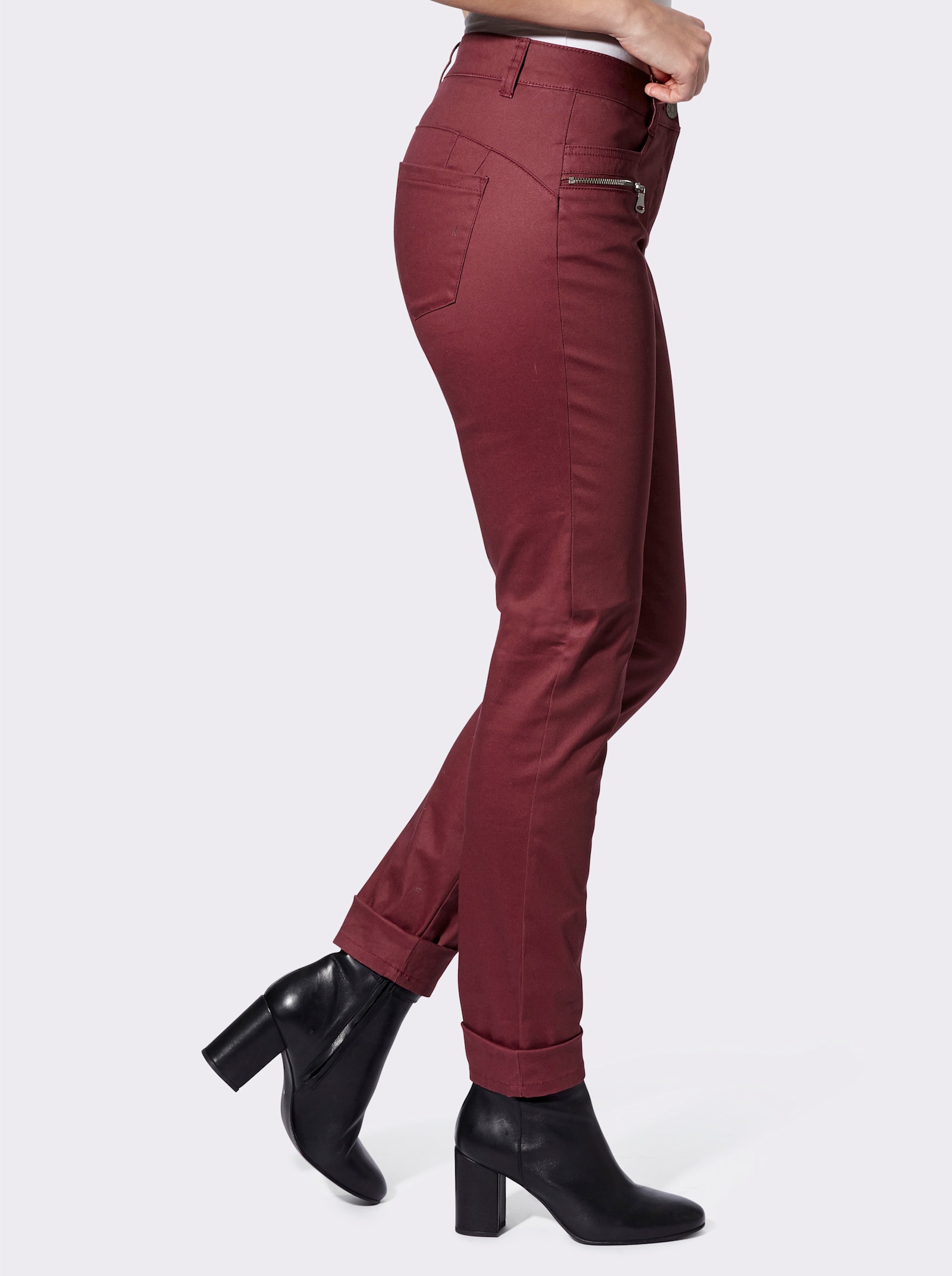 heine Jeans met coating - bordeaux