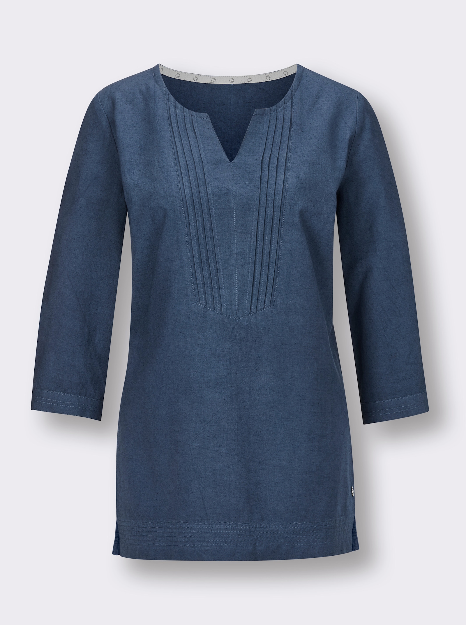 CREATION L PREMIUM Leinenbluse im Tunika-Stil - jeansblau