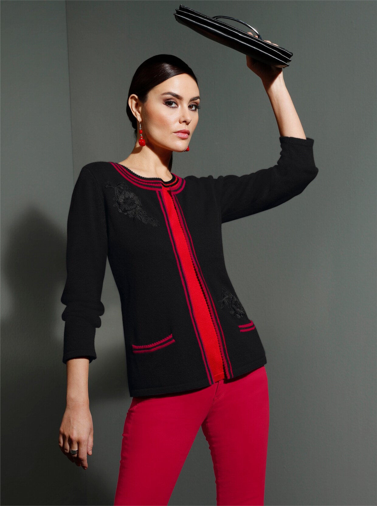 Strickjacke - schwarz