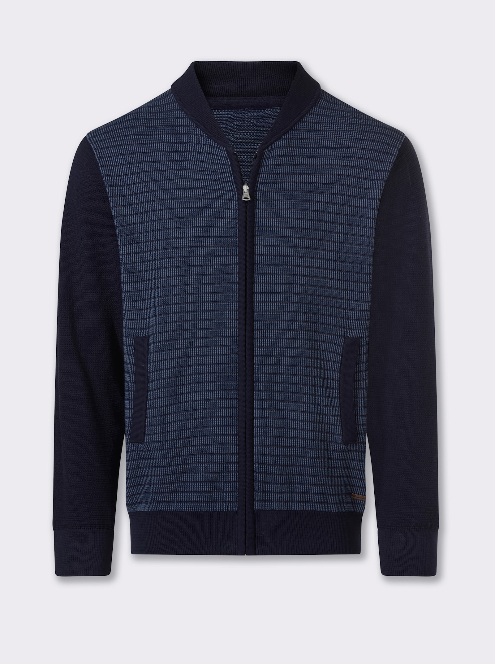 Marco Donati Strickjacke aus reiner Baumwolle - marine-meliert