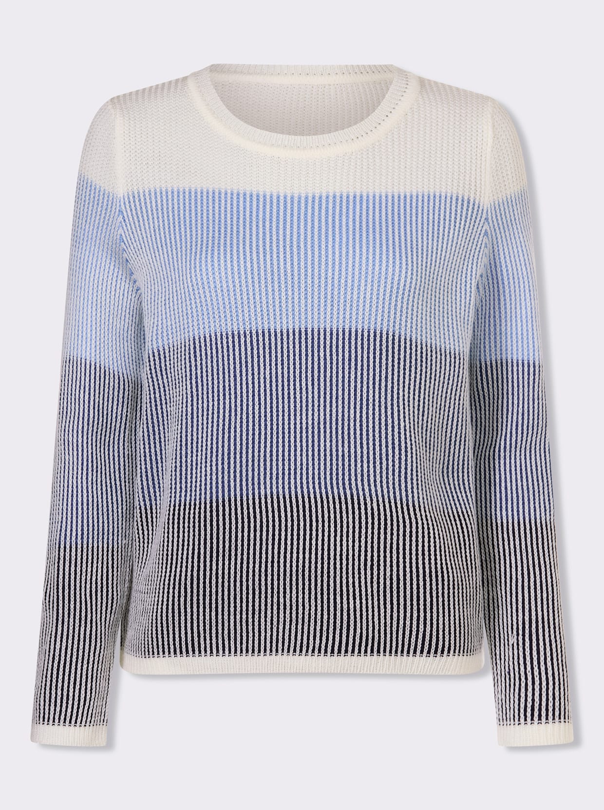 Rundhalspullover - marine-jeansblau-gemustert
