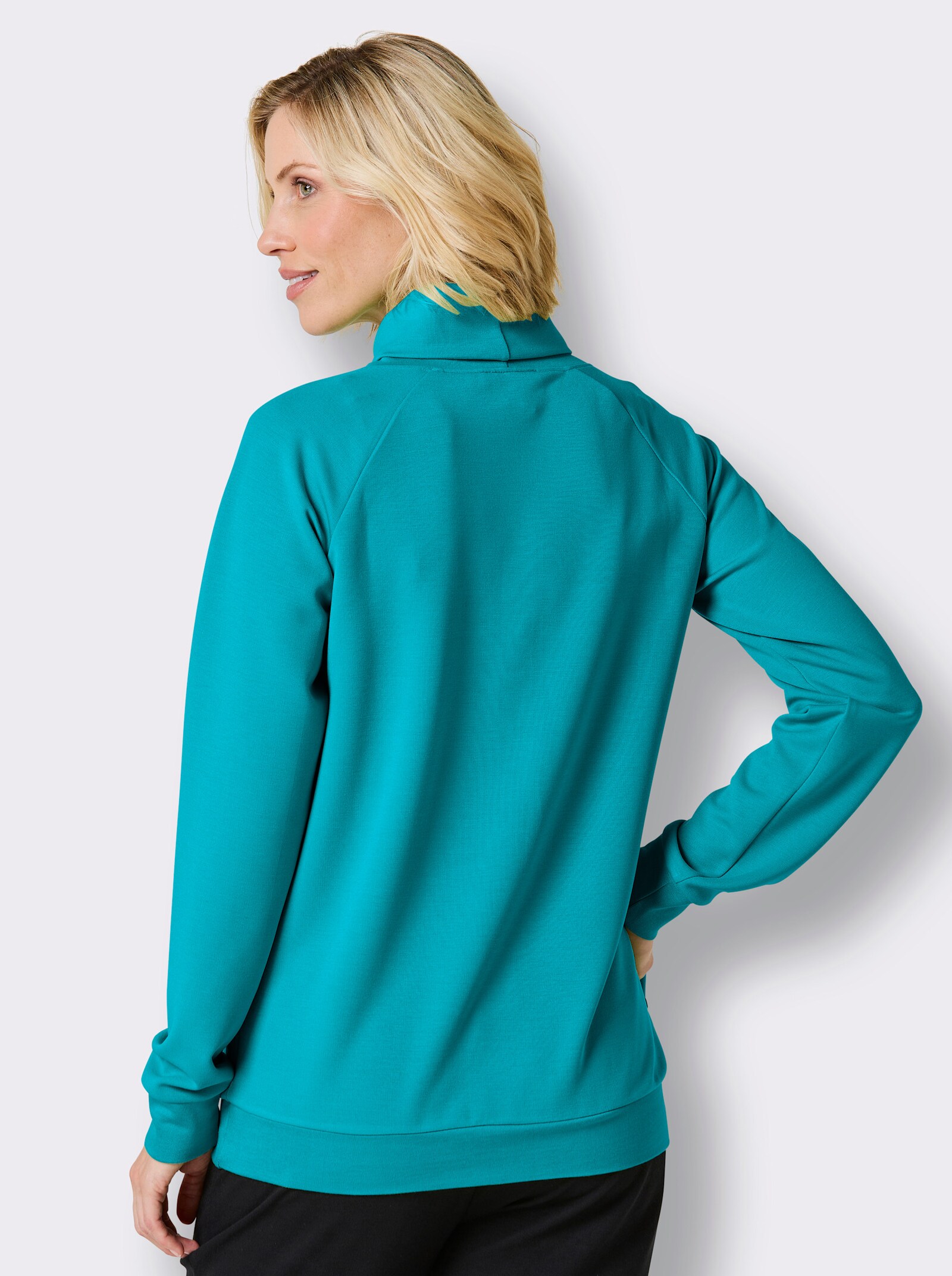 Catamaran Sports Sweatshirt mit Reißverschluss-Nahttasche - türkis