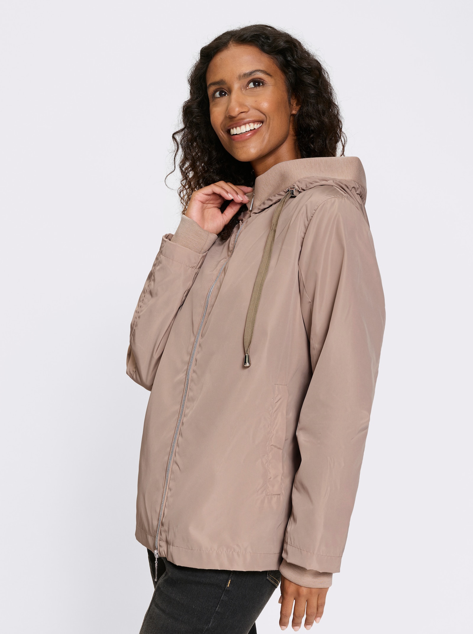 heine Freizeitjacke mit Kapuze - sesam