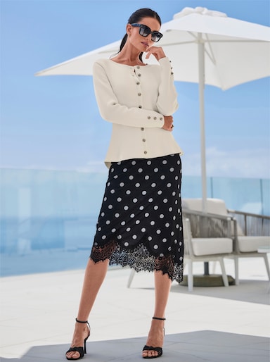 heine Strickjacke mit Schößchem - ecru