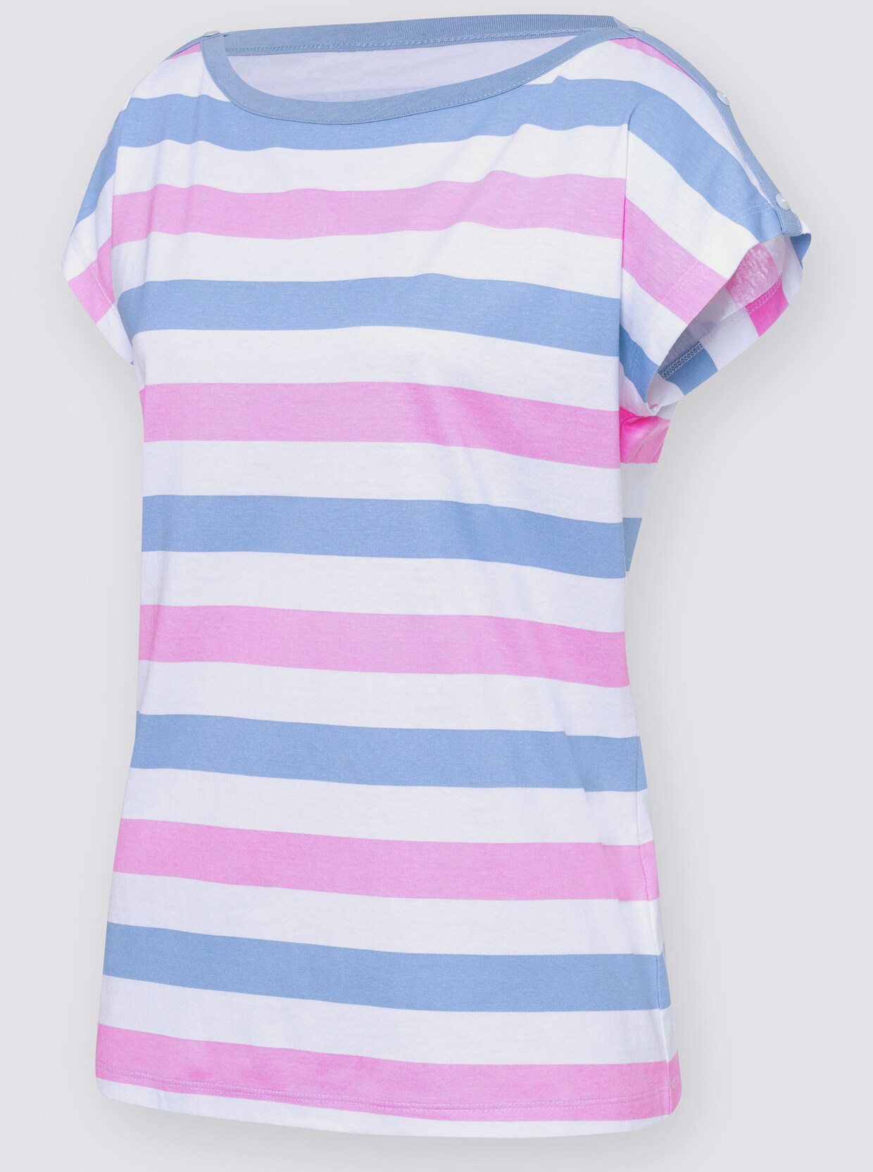 Gestreept shirt - roze/bleu gestreept