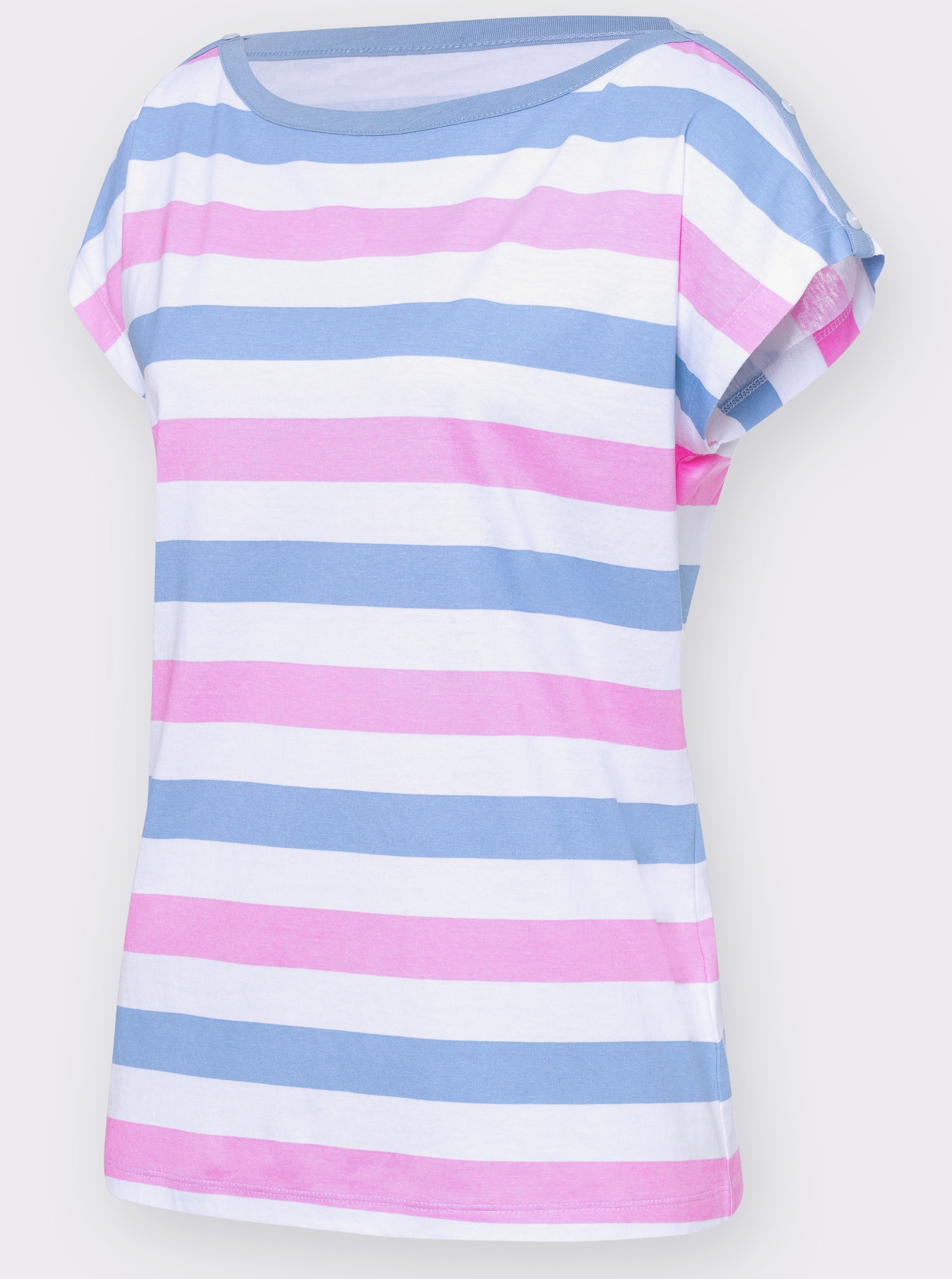 Streifenshirt - rosé-bleu-gestreift