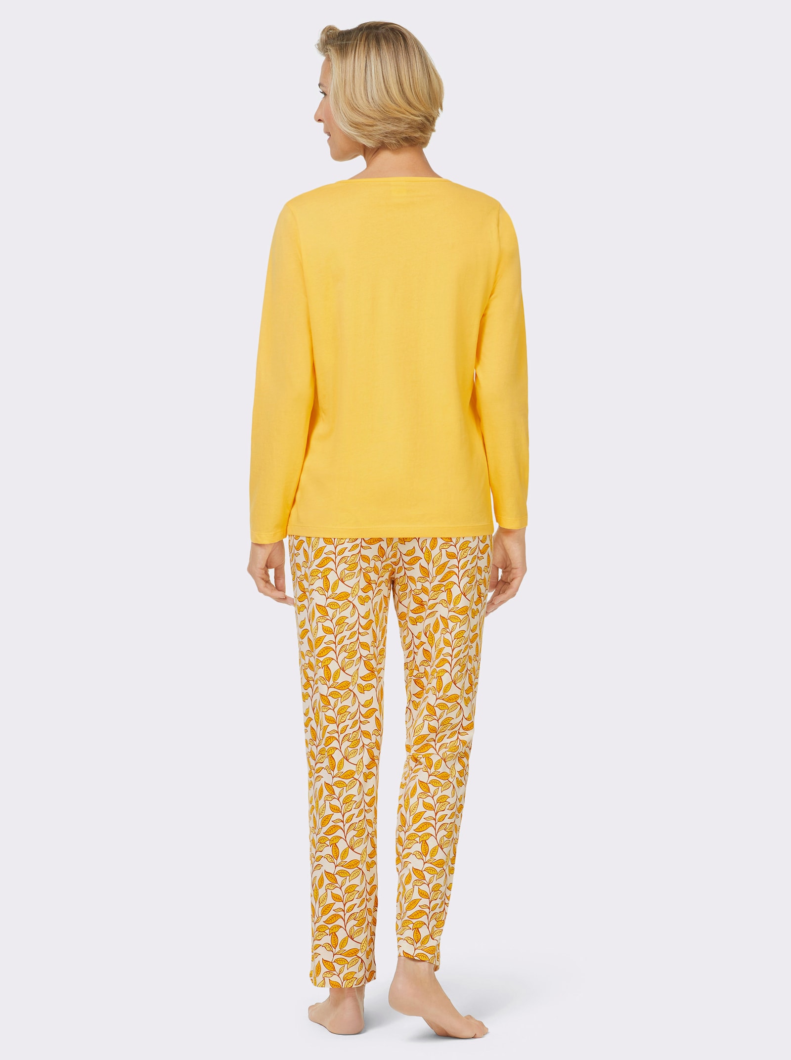 wäschepur Schlafanzüge in Single-Jersey-Qualität - kiwi + gelb