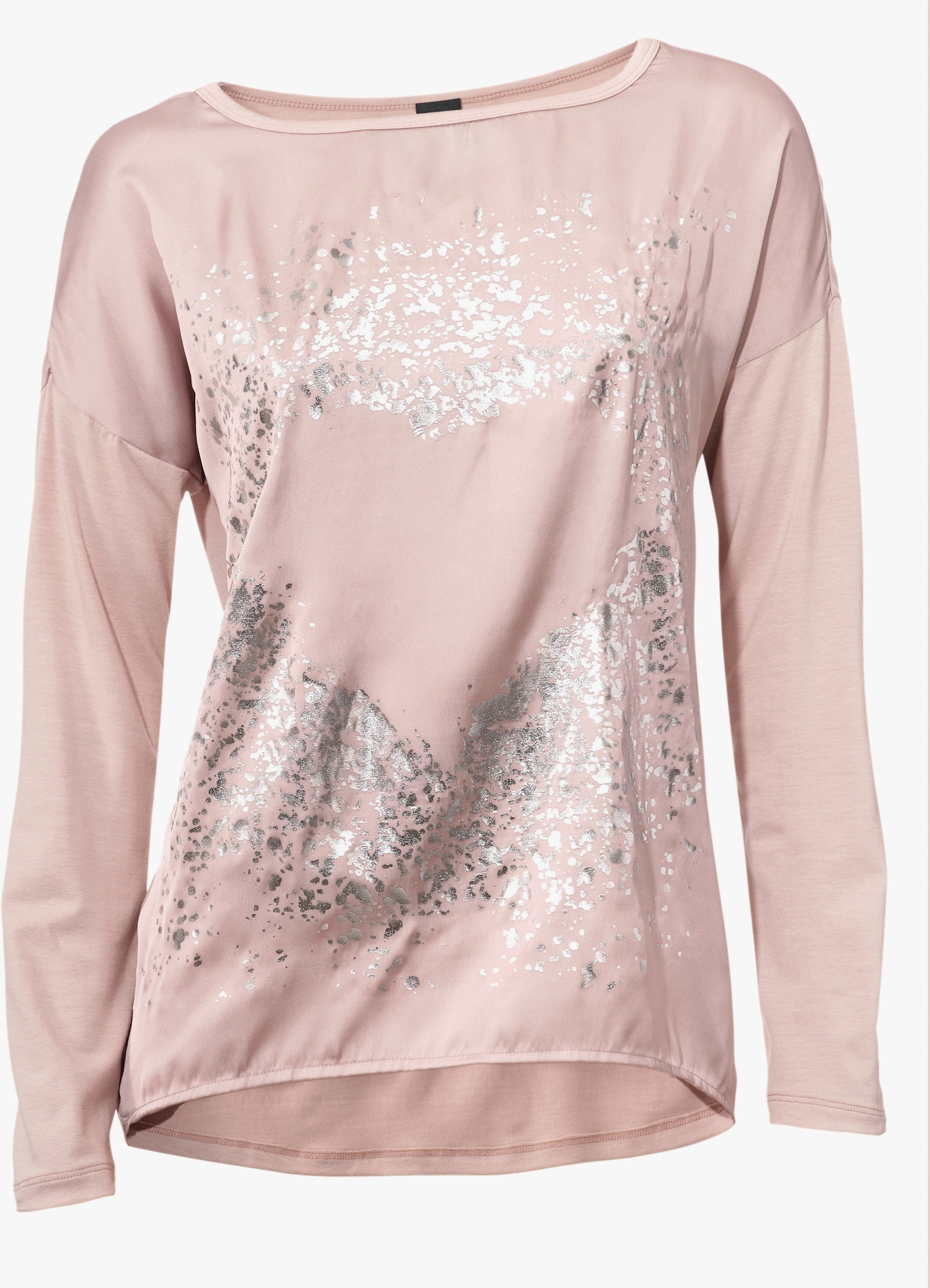 heine T-shirt à manches longues avec imprimé métallisé - rose