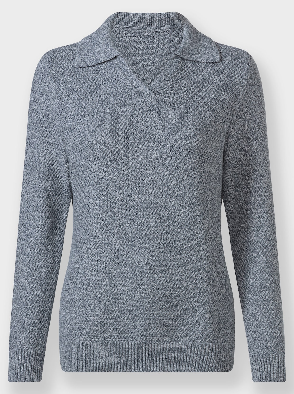 Polopullover - rauchblau-meliert