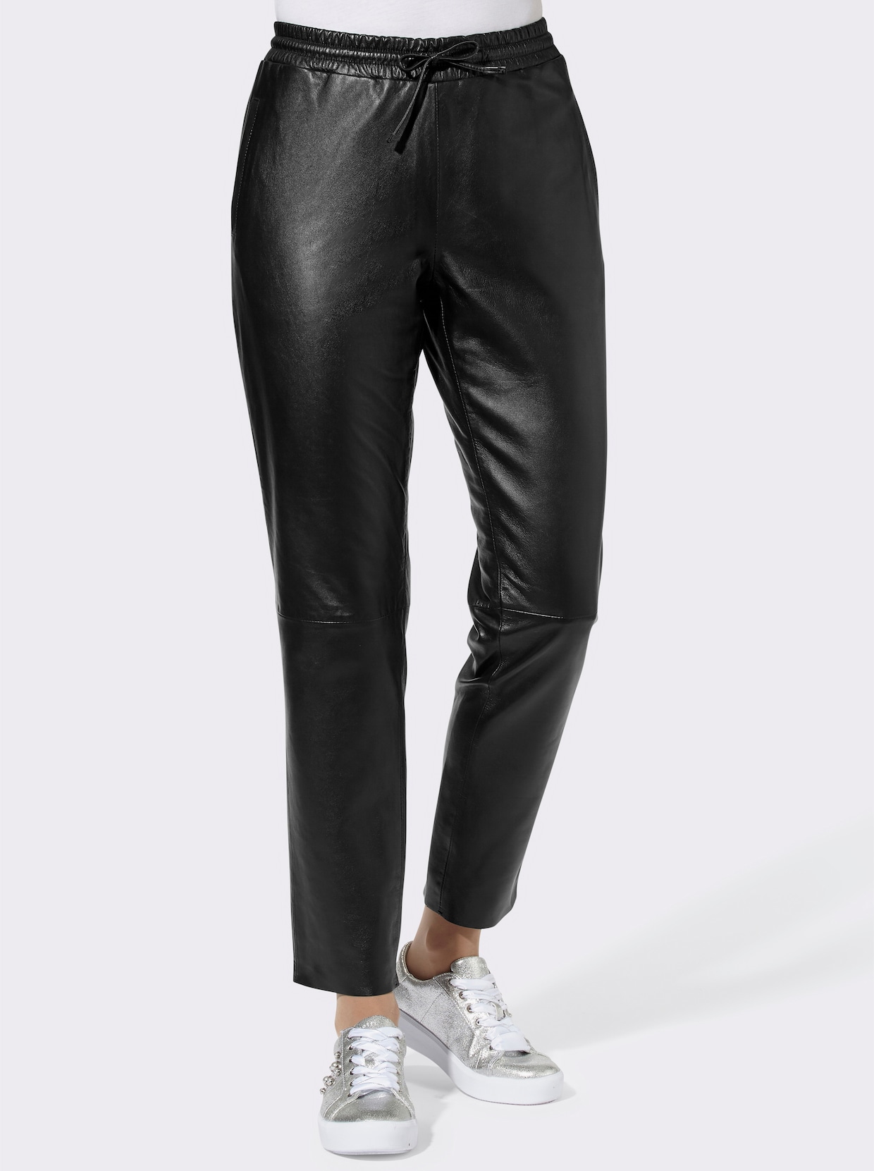 Pantalon en cuir - noir