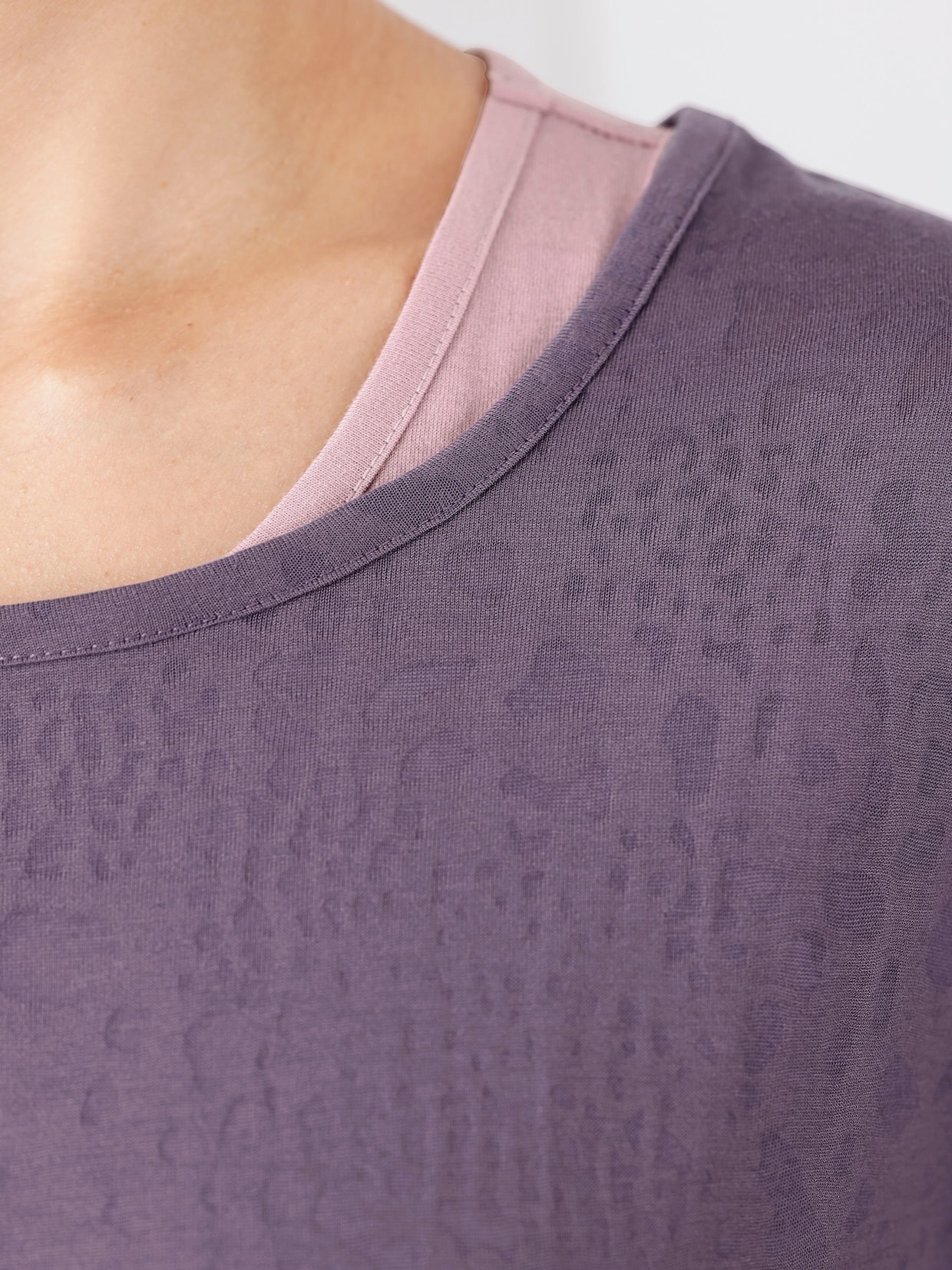 2-in-1-Shirt - feige + mauve