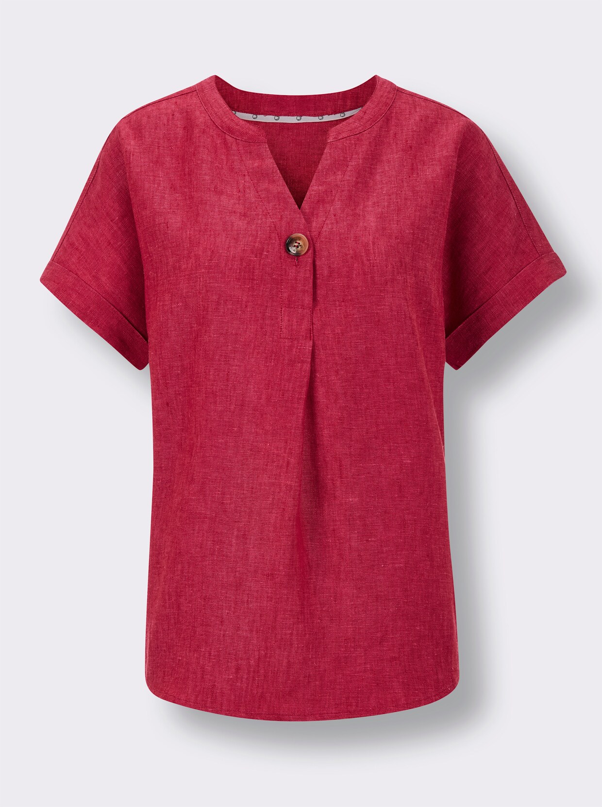 CREATION L PREMIUM Leinenbluse - rot-meliert