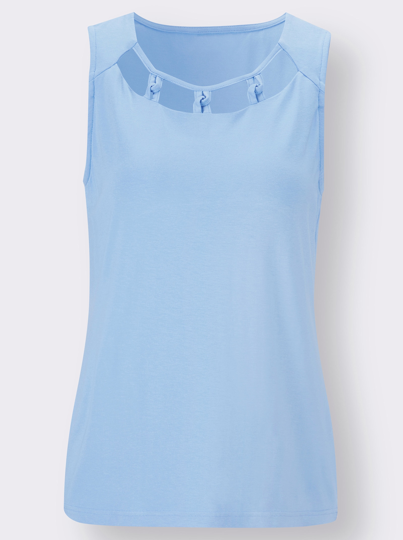 Shirttop mit Cut-outs - himmelblau
