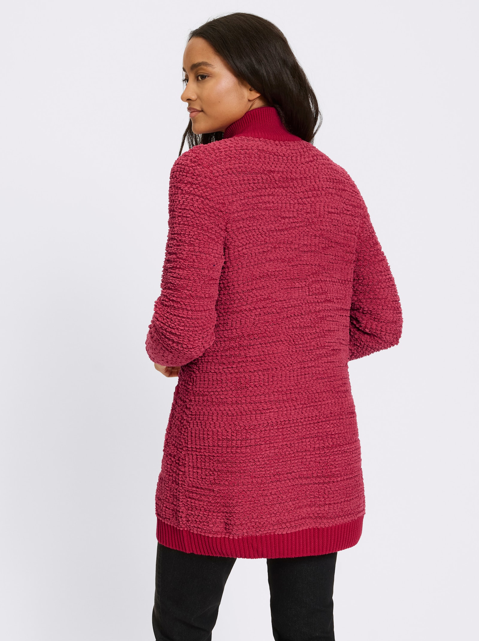 heine Longstrickjacke mit Stehkragen - rot