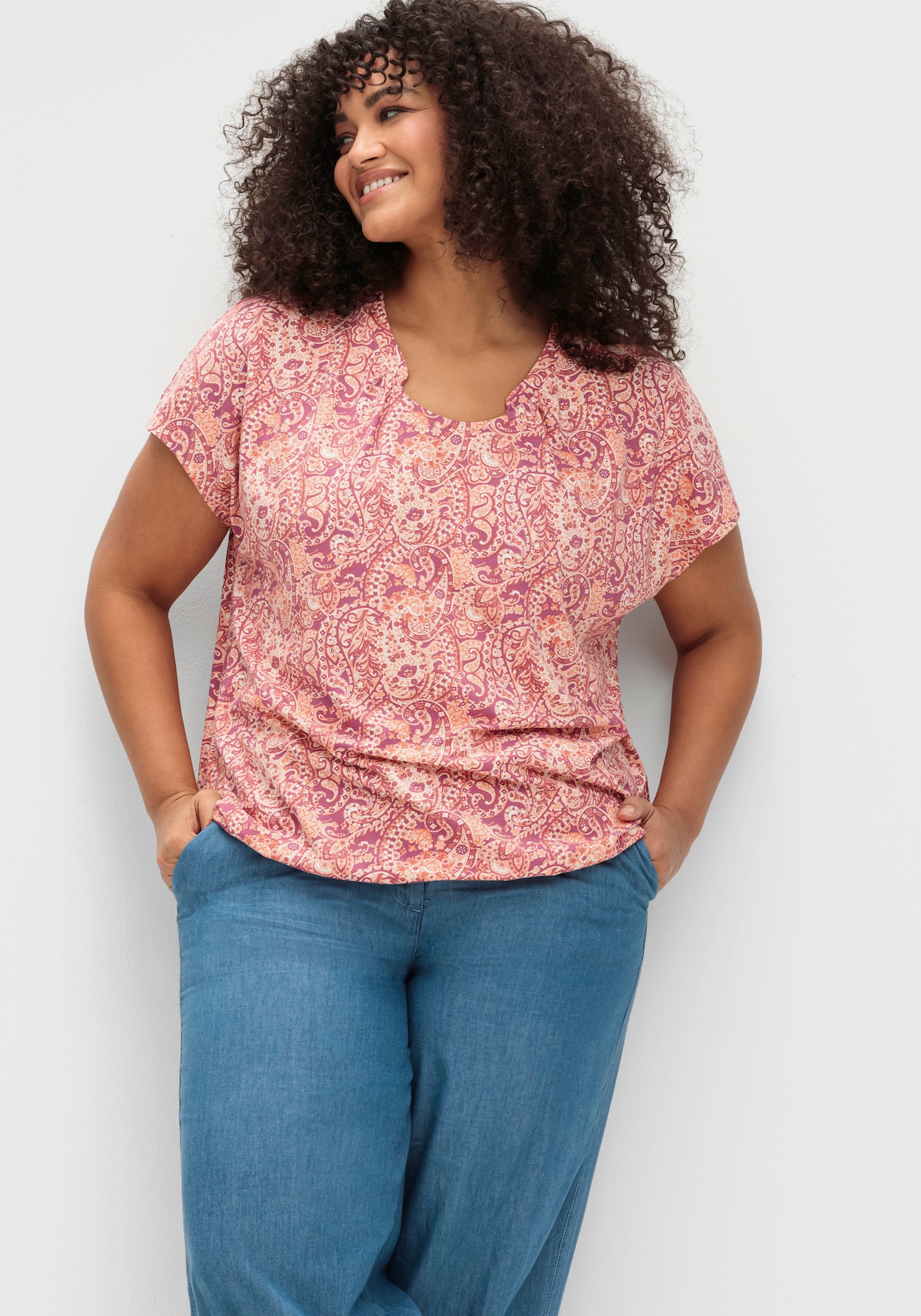 Culotte in Jeans-Qualität, Baumwolle - blue-bleached