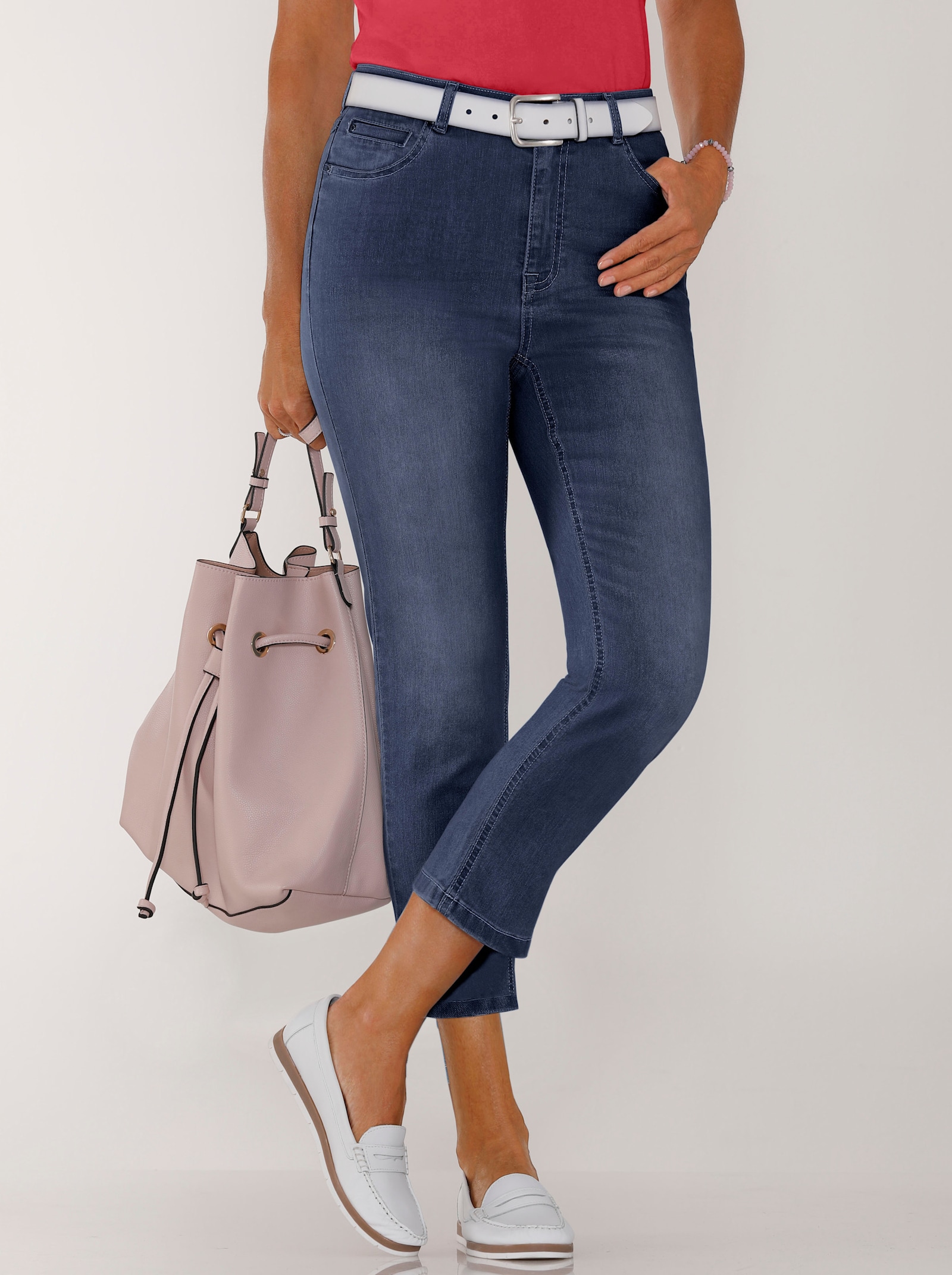 7/8-Jeans mit Stretch-Anteil - blue-stone-washed