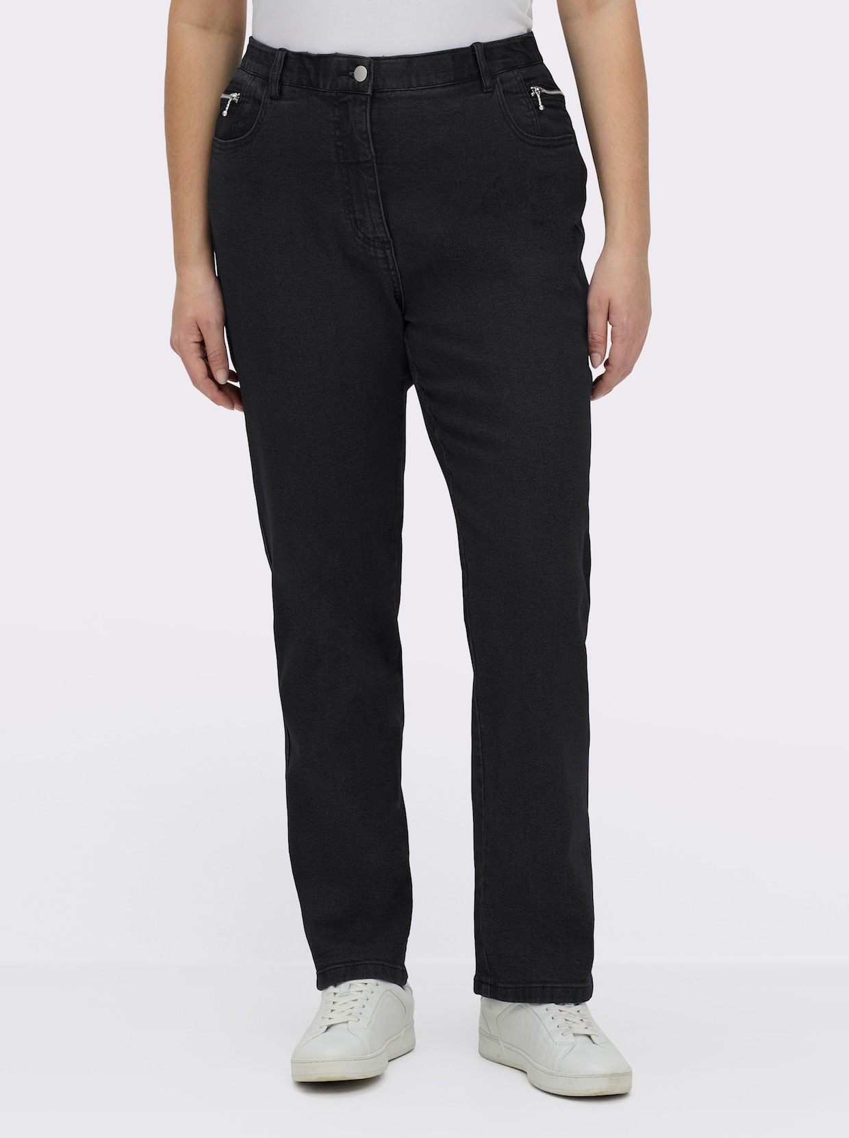 5-Pocket-Jeans gerade geschnitten - schwarz