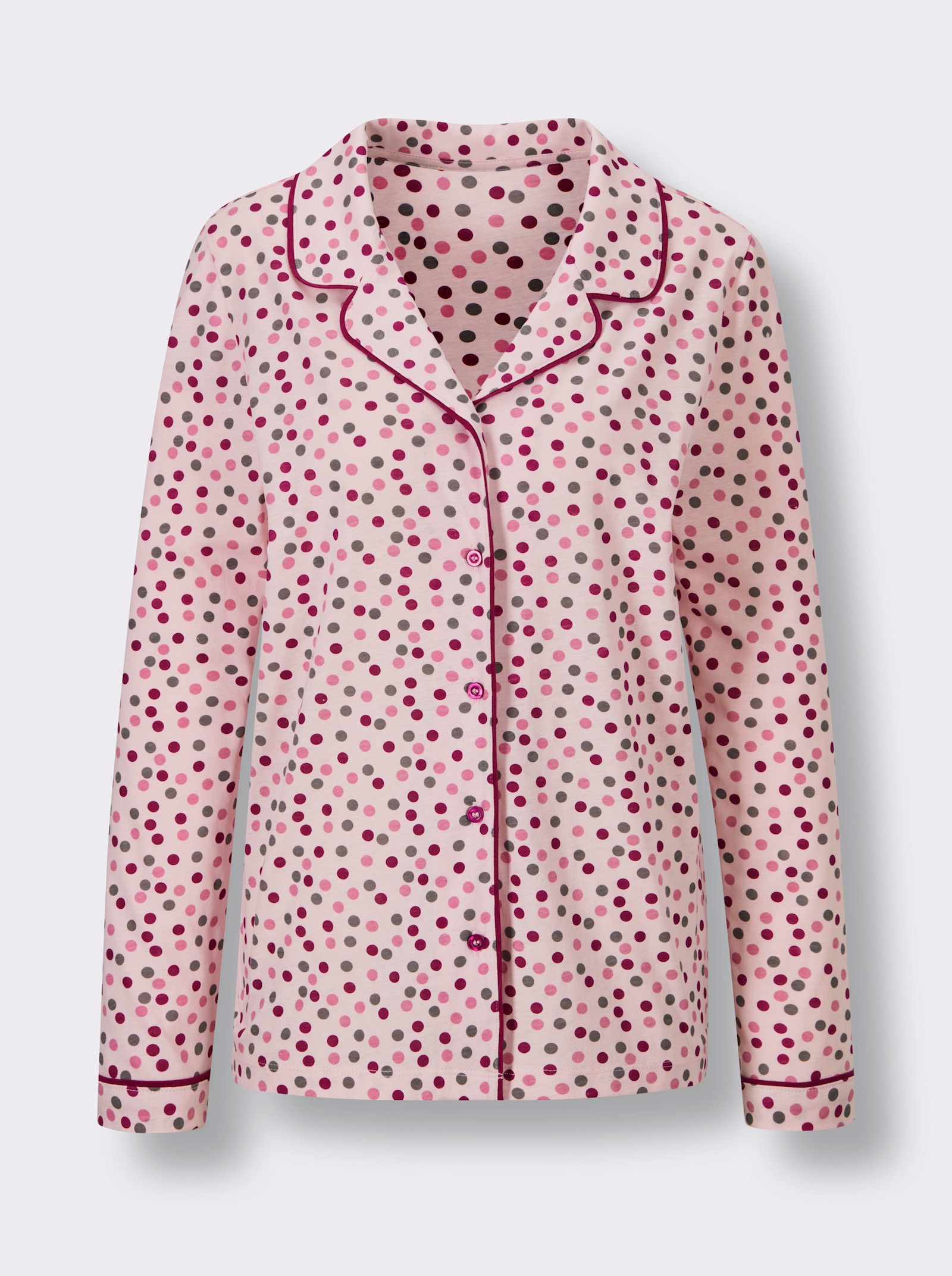 wäschepur Pyjama en flanelle - rose clair-gris à pois