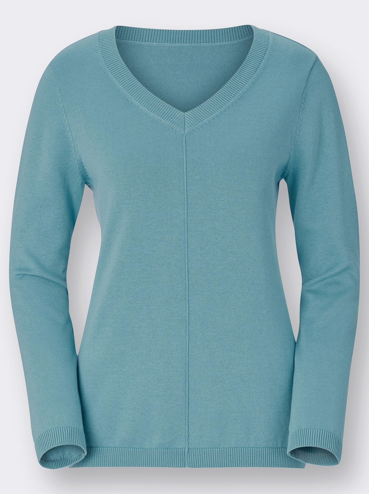 Pullover met V-hals - winterturquoise