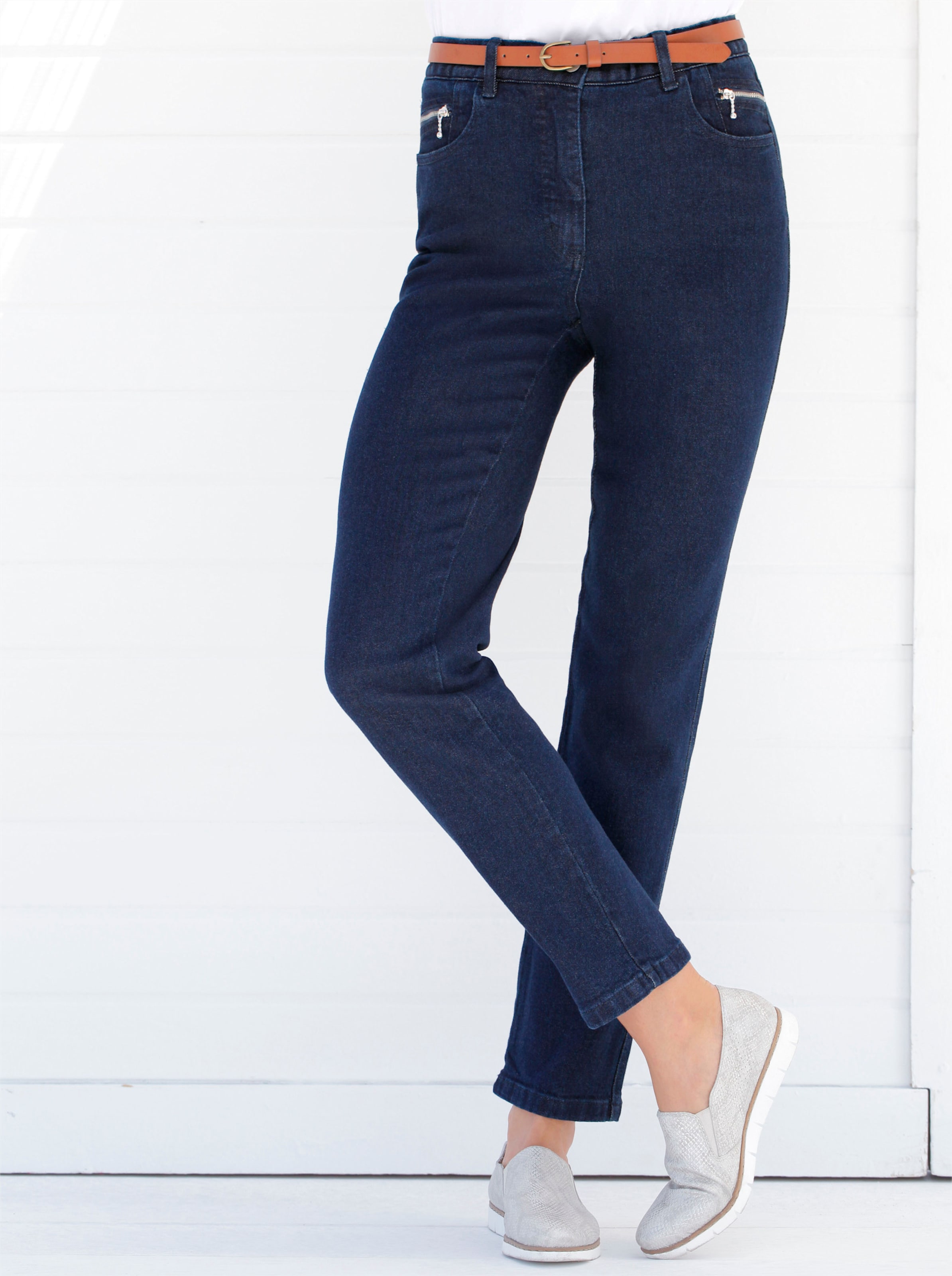 Witt Damen 5-Pocket-Jeans, dark blue