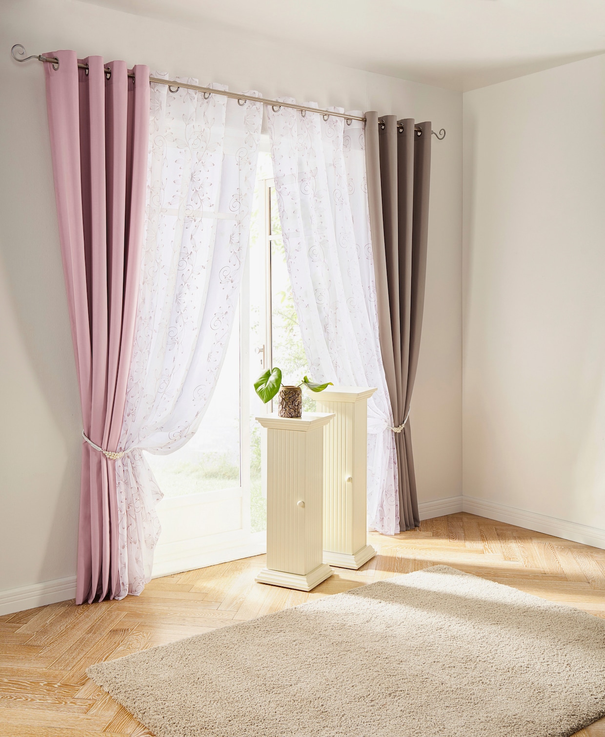 heine home gordijnen - mauve