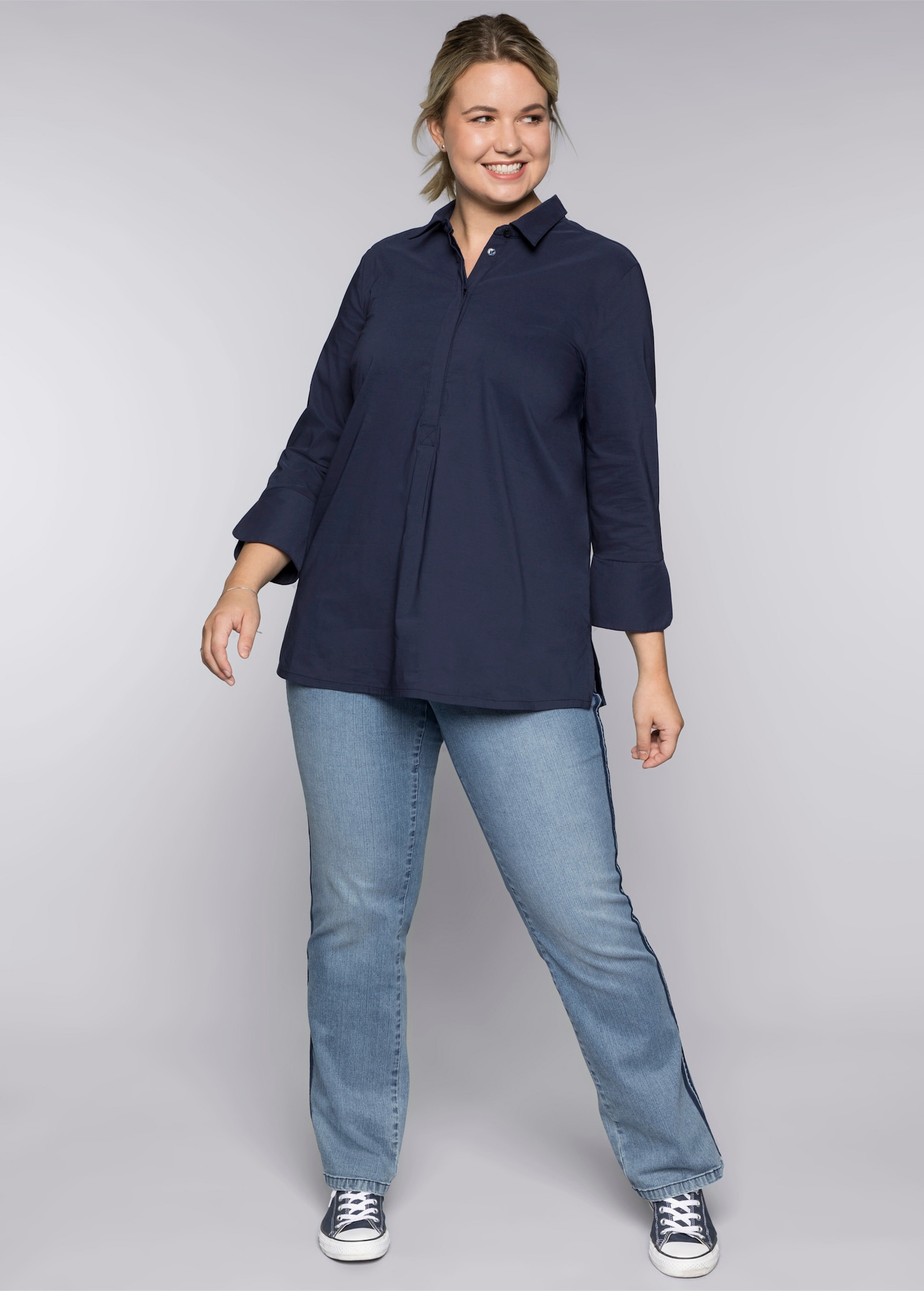 sheego Tunika in leichter A-Linie - marine