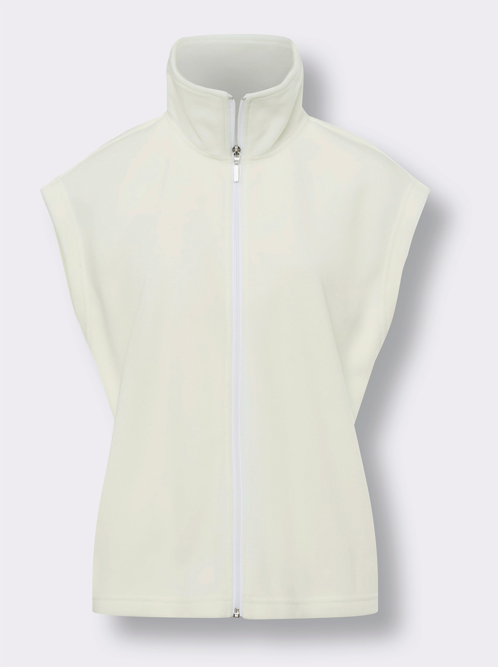 Fleeceweste mit überschnittenen Schultern - ecru