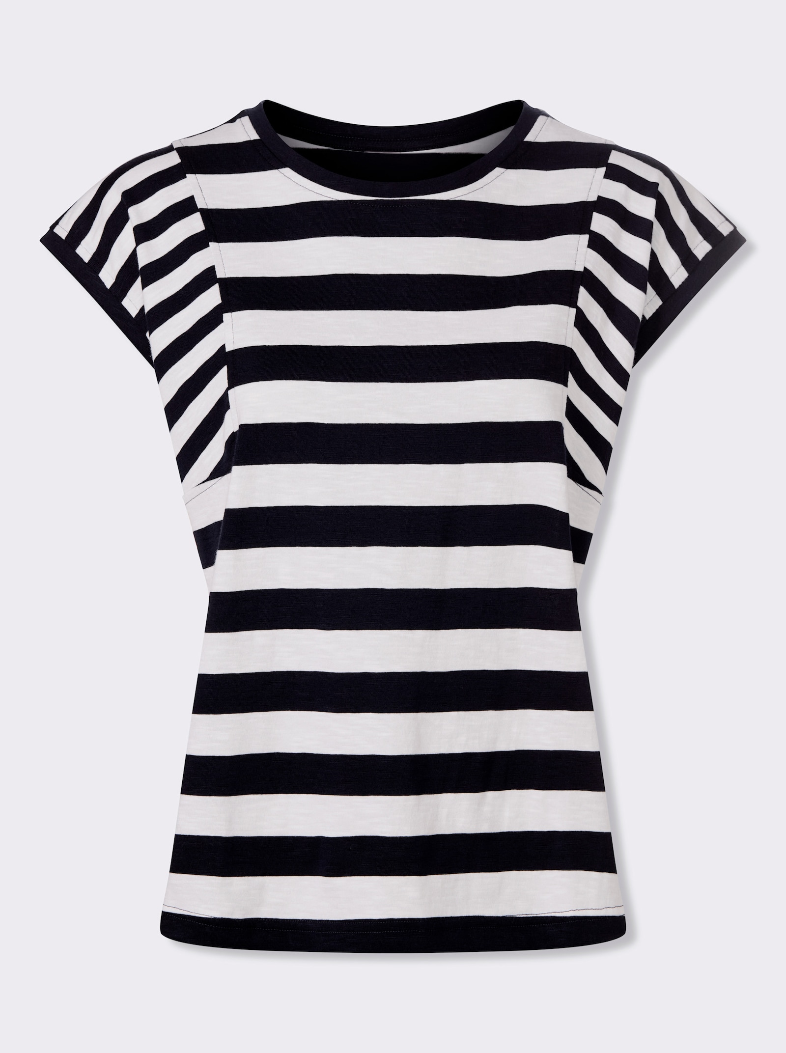 heine T-shirt à rayures en fil flammé - marine-blanc à rayures