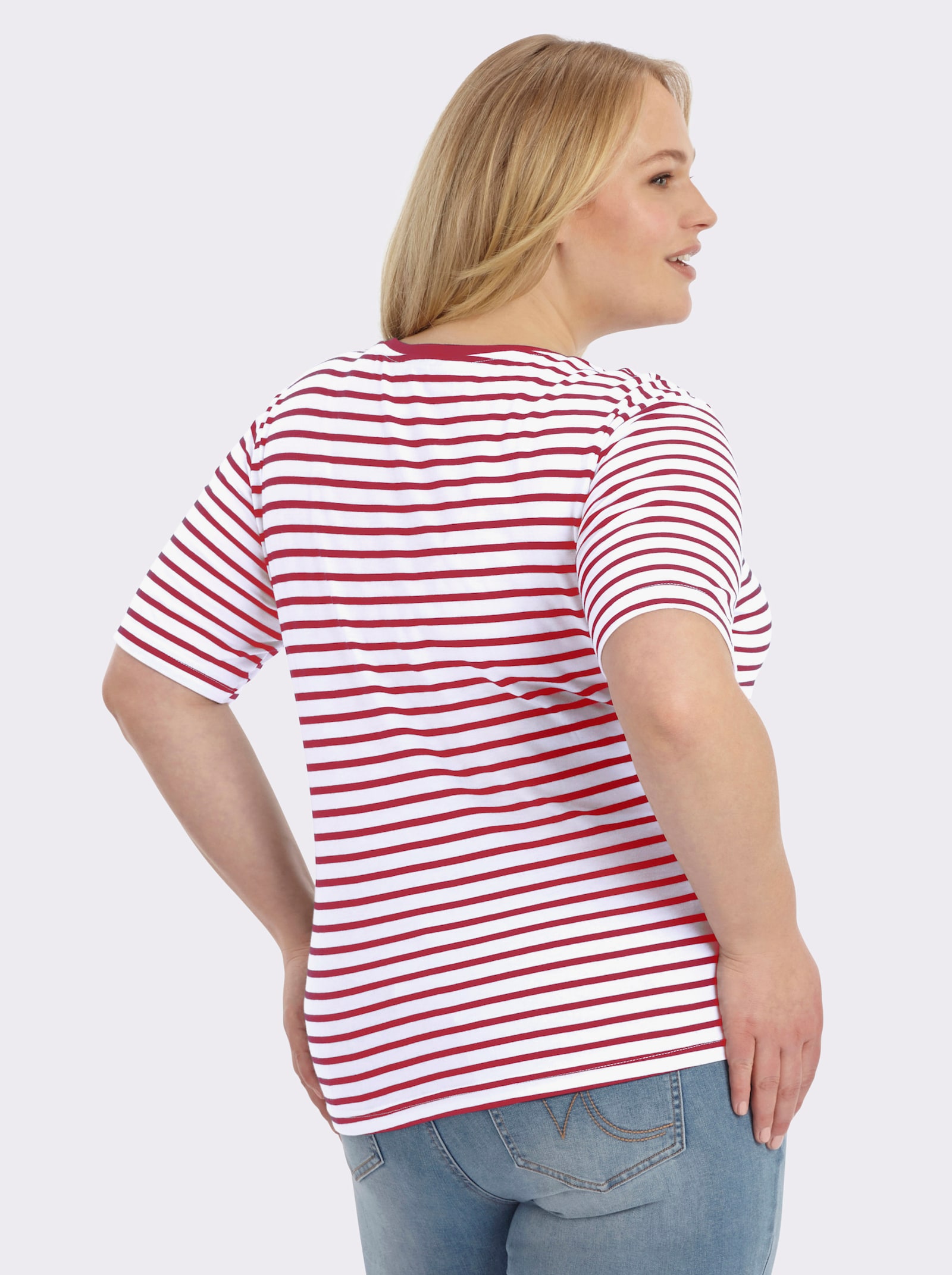 Shirt im Streifenmuster - rot-weiß-gestreift