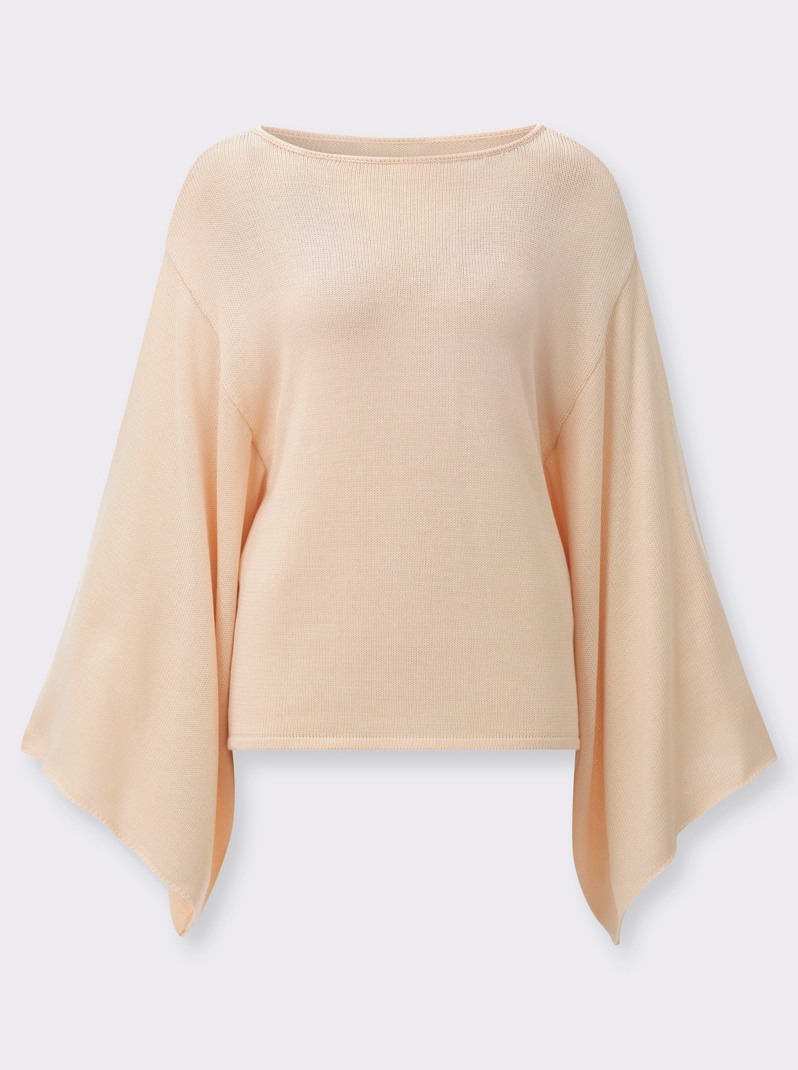 Feinstrickpullover mit weiten Ärmeln - elfenbein
