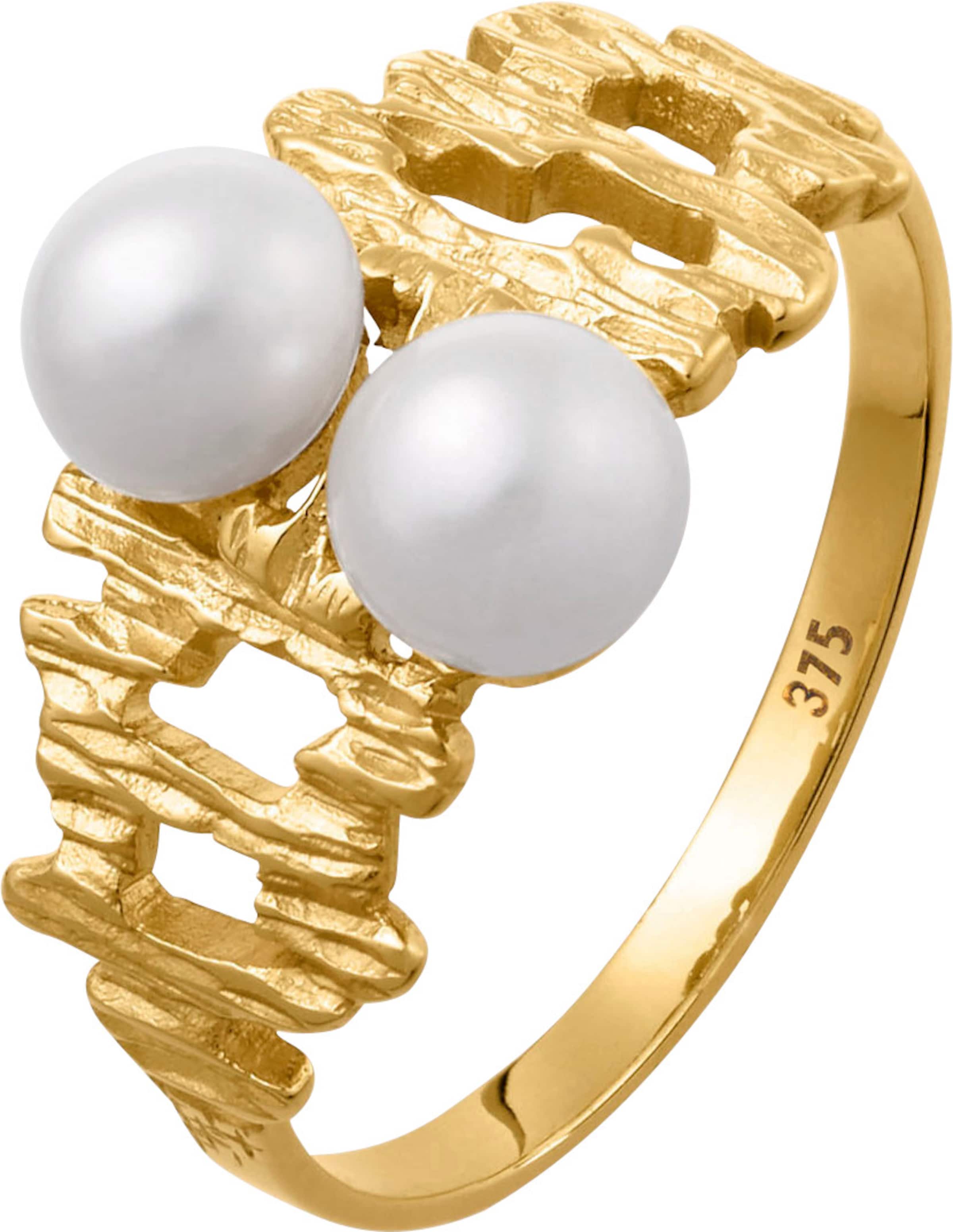 mA 5 günstig Kaufen-Ring in Gelbgold 375 von heine. Ring in Gelbgold 375 von heine <![CDATA[Edel mattierter Ring mit 2 Süßwasserzuchtperlen (Ø ca. 5-5,5 mm). Aus 375er Gelbgold.]]>. 