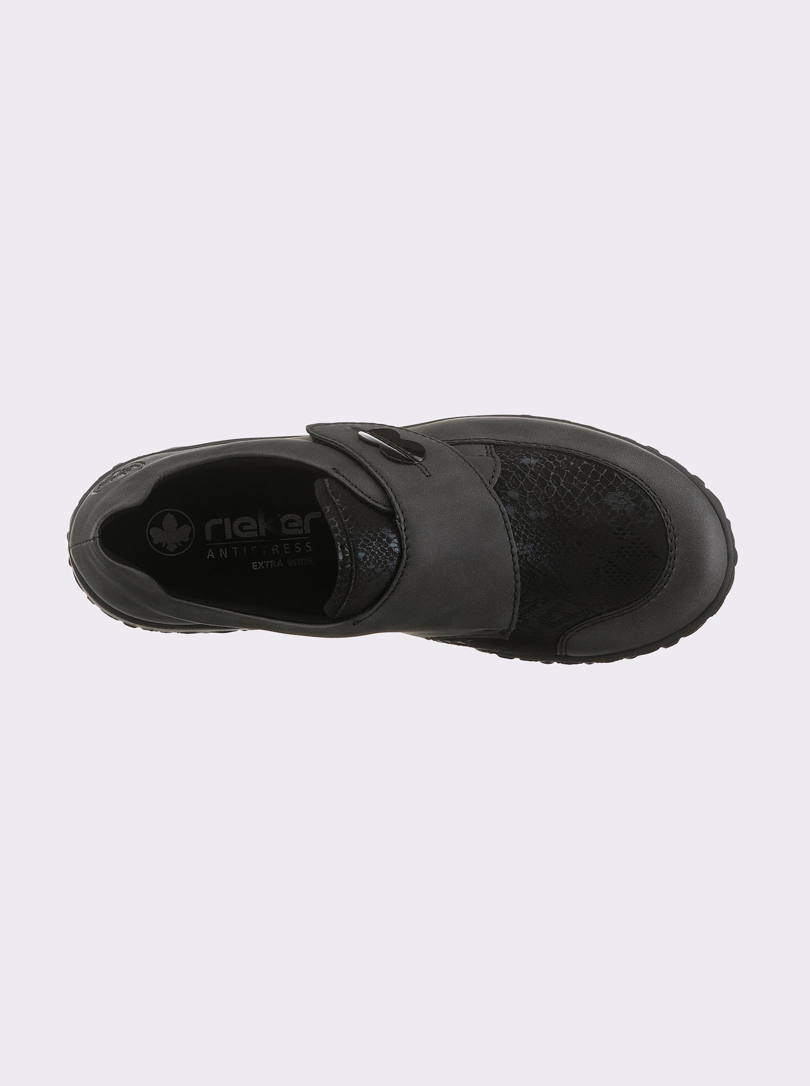 Rieker Slipper mit Klettverschluss - grau