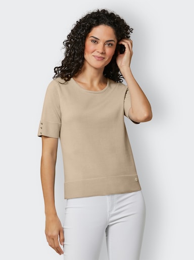 CREATION L PREMIUM Baumwoll-Pullover - beige