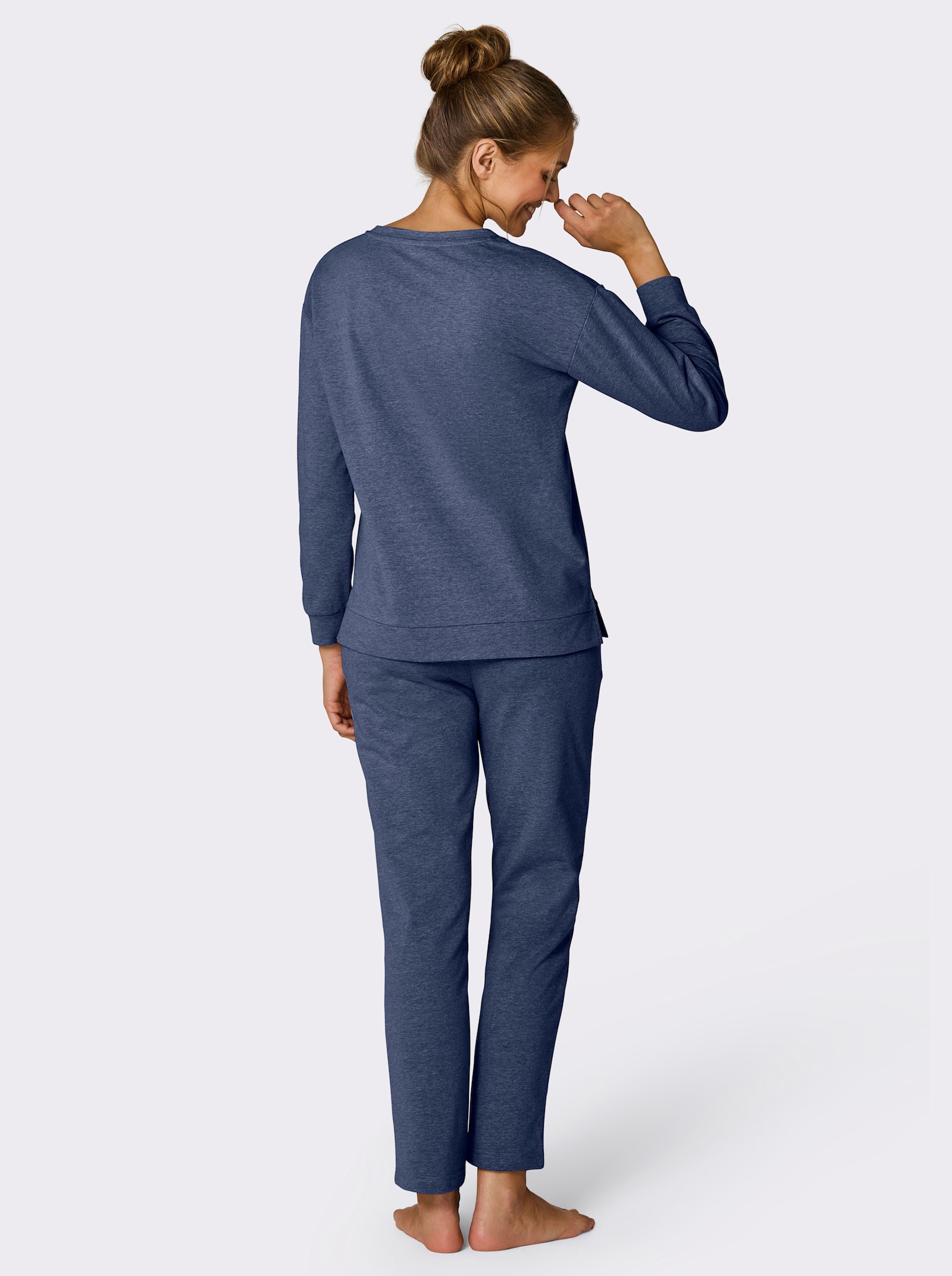 feel good Hausanzug - dunkelblau-meliert