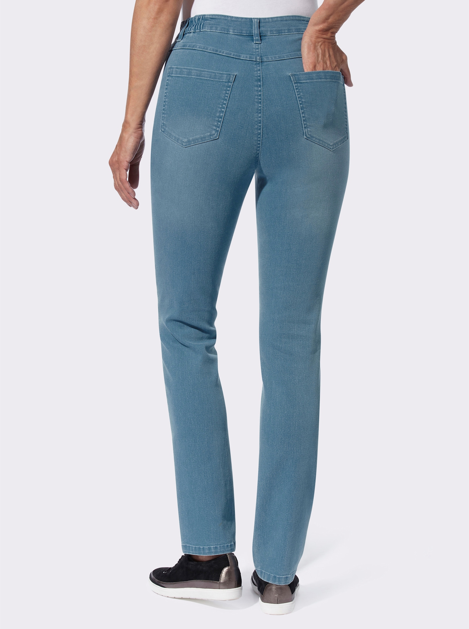 Jeans met comfortband achter - blue-bleached