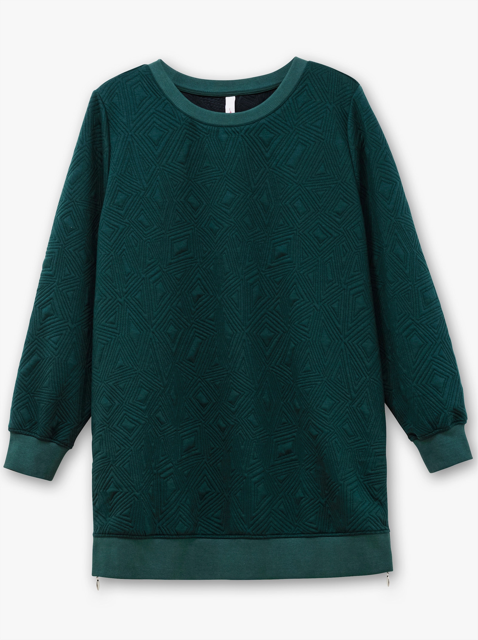 sheego Longsweatshirt mit Stepp-Muster - tiefgrün
