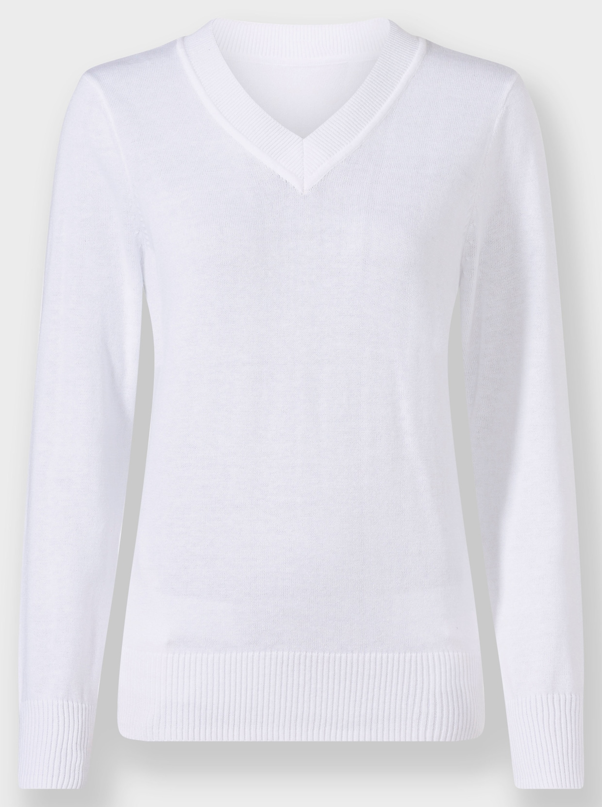 Pullover met V-hals - ecru