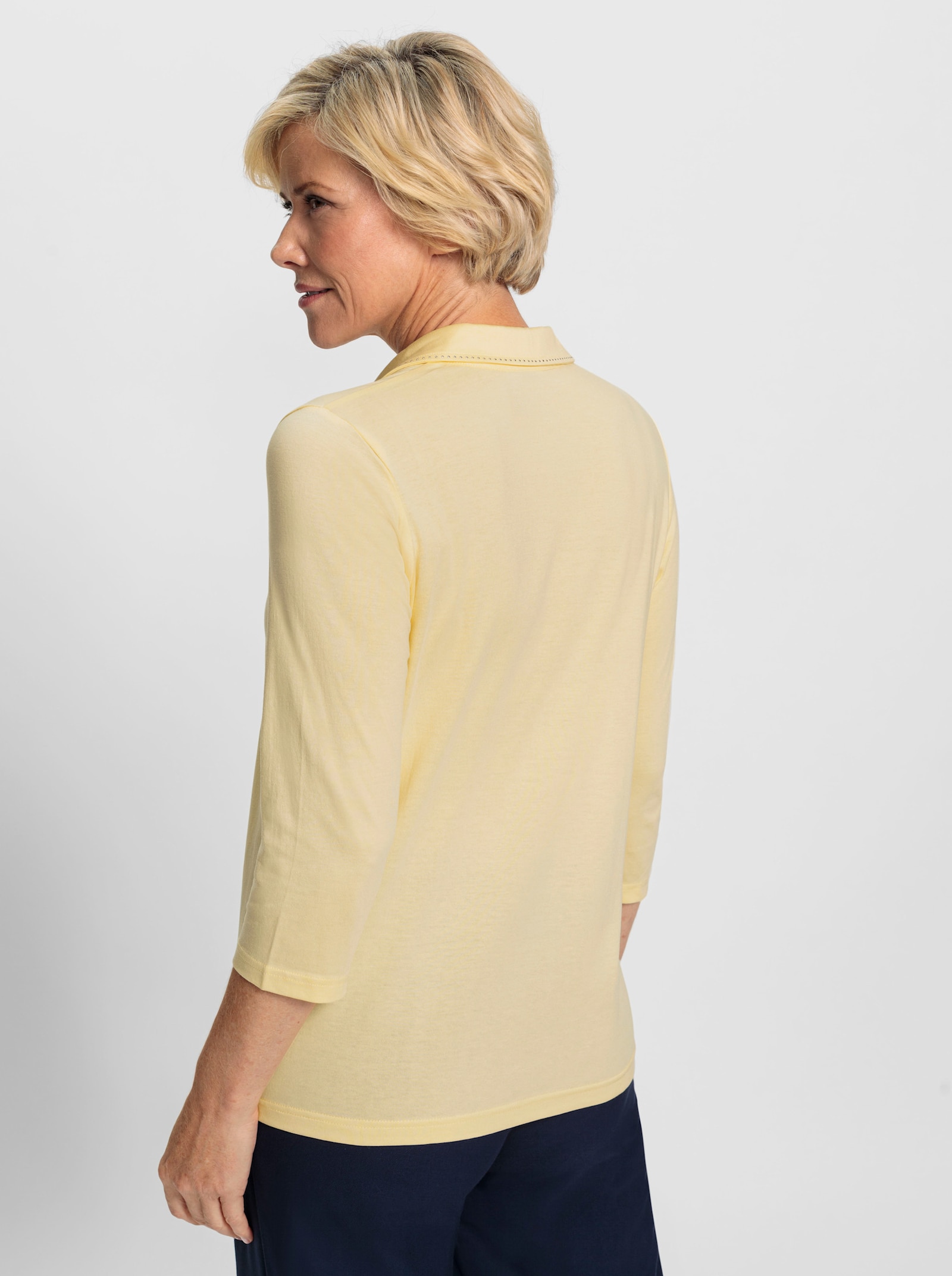 Poloshirt im Modal-Mix - vanille