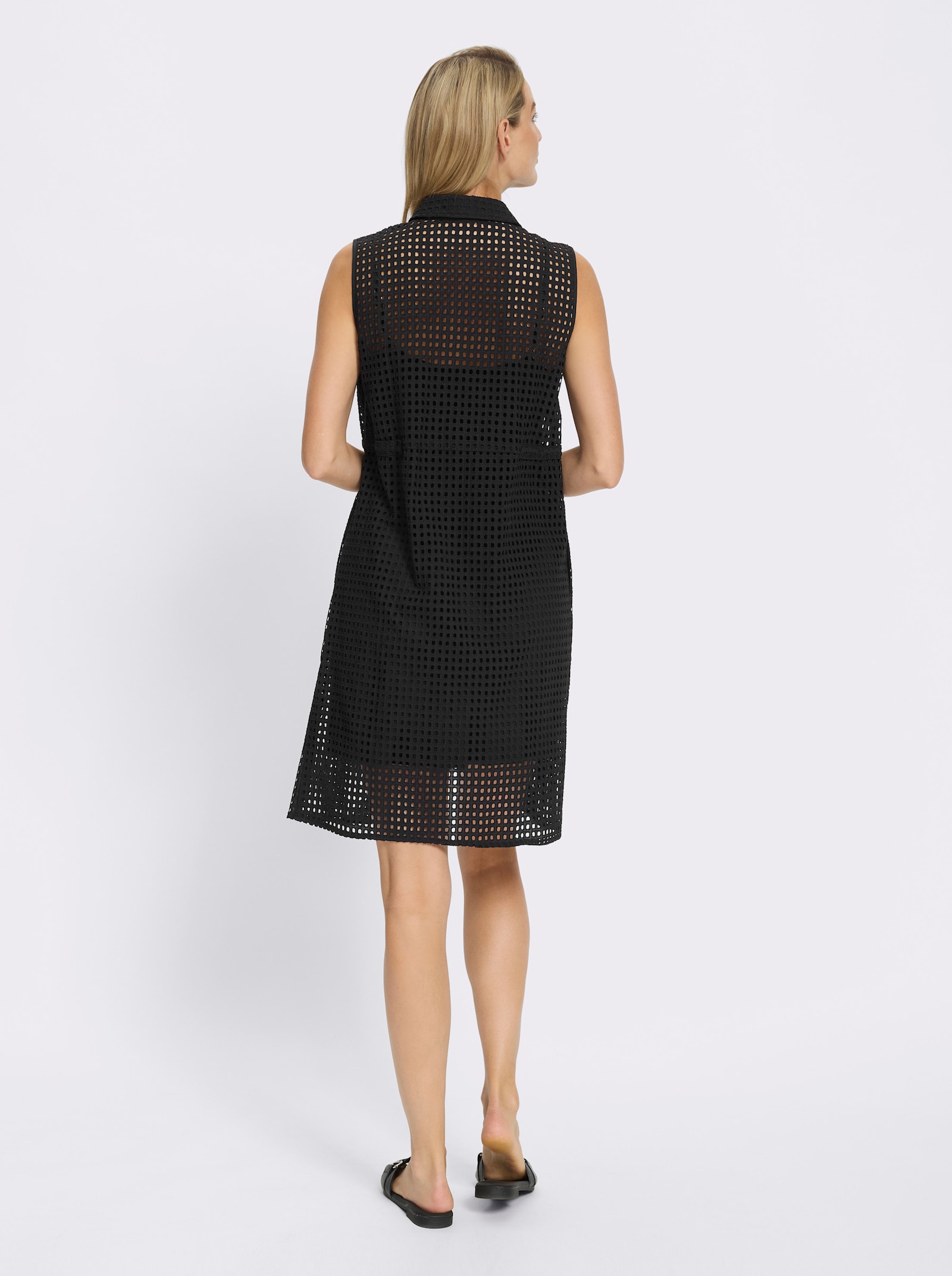 heine Sommerkleid mit Lochstickerei - schwarz