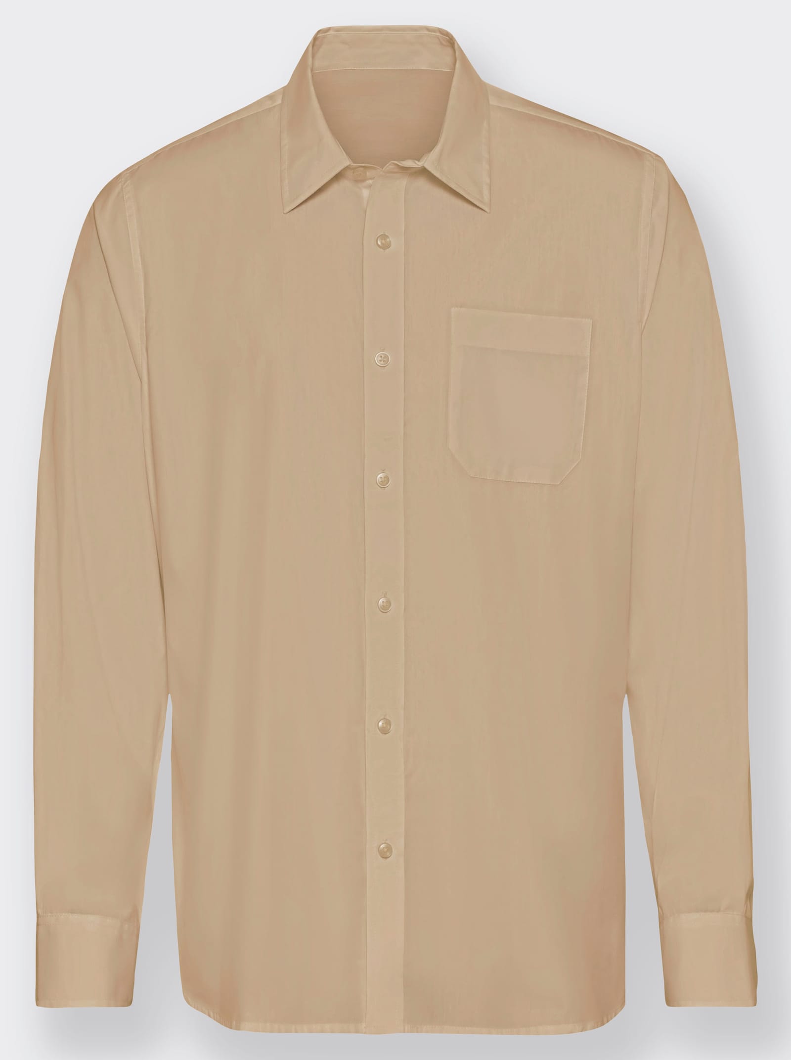 Marco Donati Langarmhemd in bügelfreier Qualität - beige