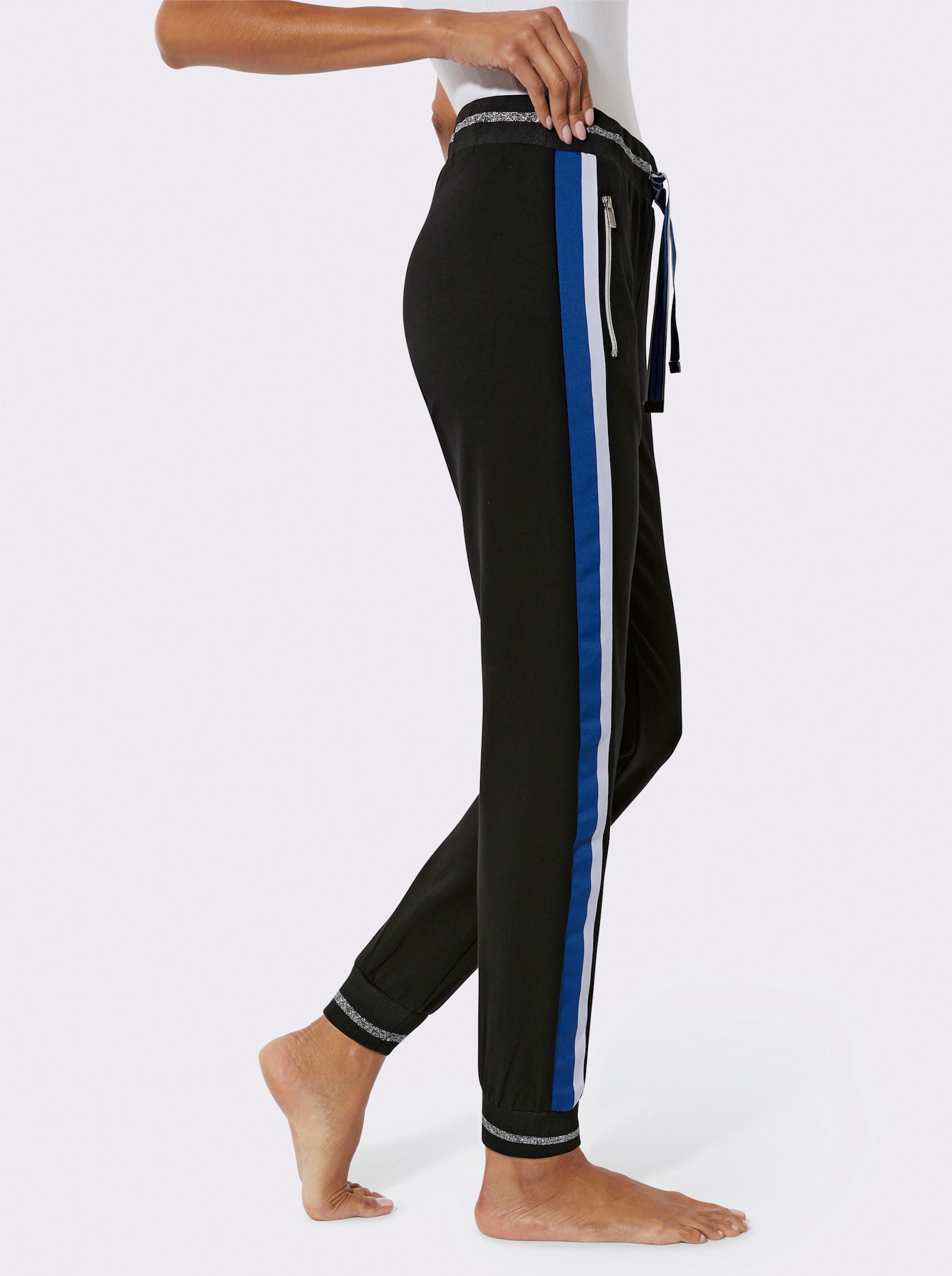 feel good Broek - zwart/koningsblauw