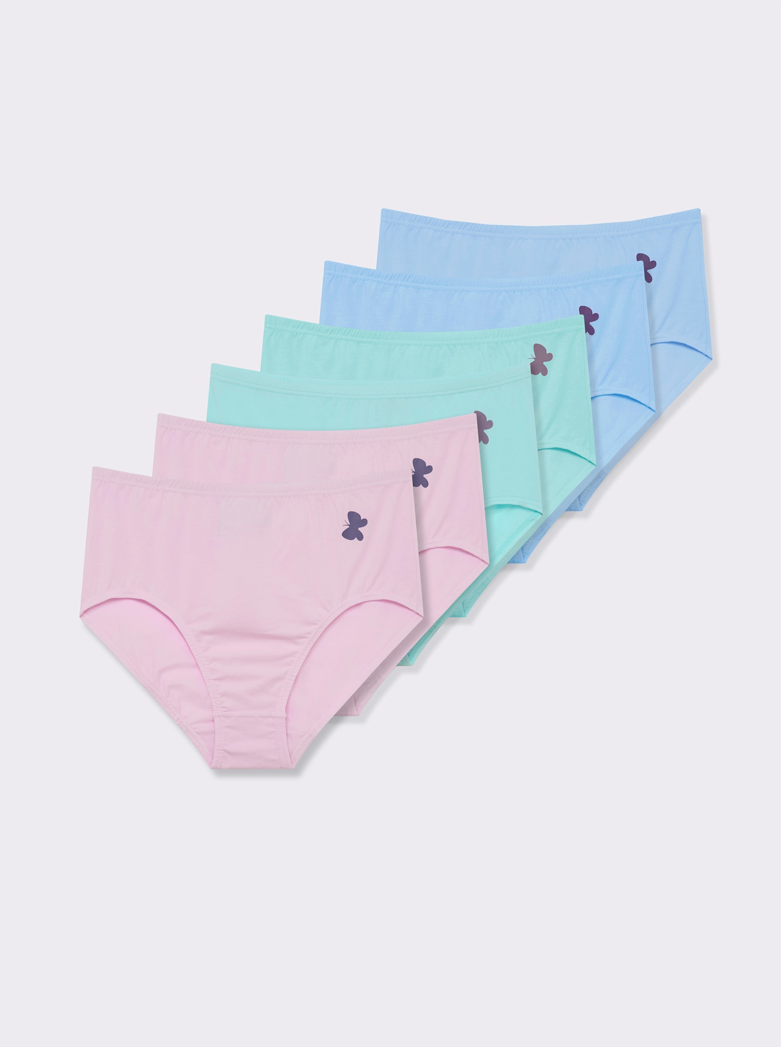 wäschepur Slip mit Schmetterlings-Motiv - rosé + bleu + mint
